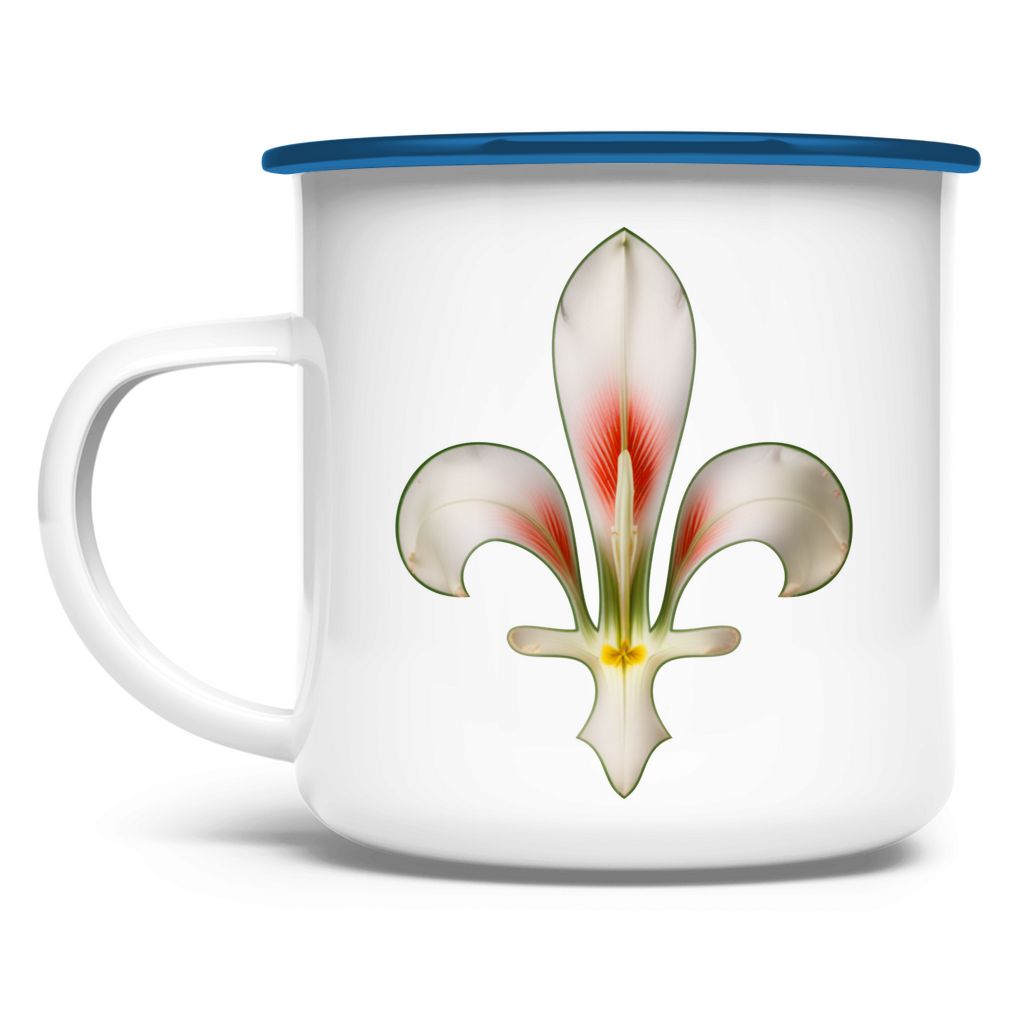 Emaille Tasse mit bosnischer Lilie