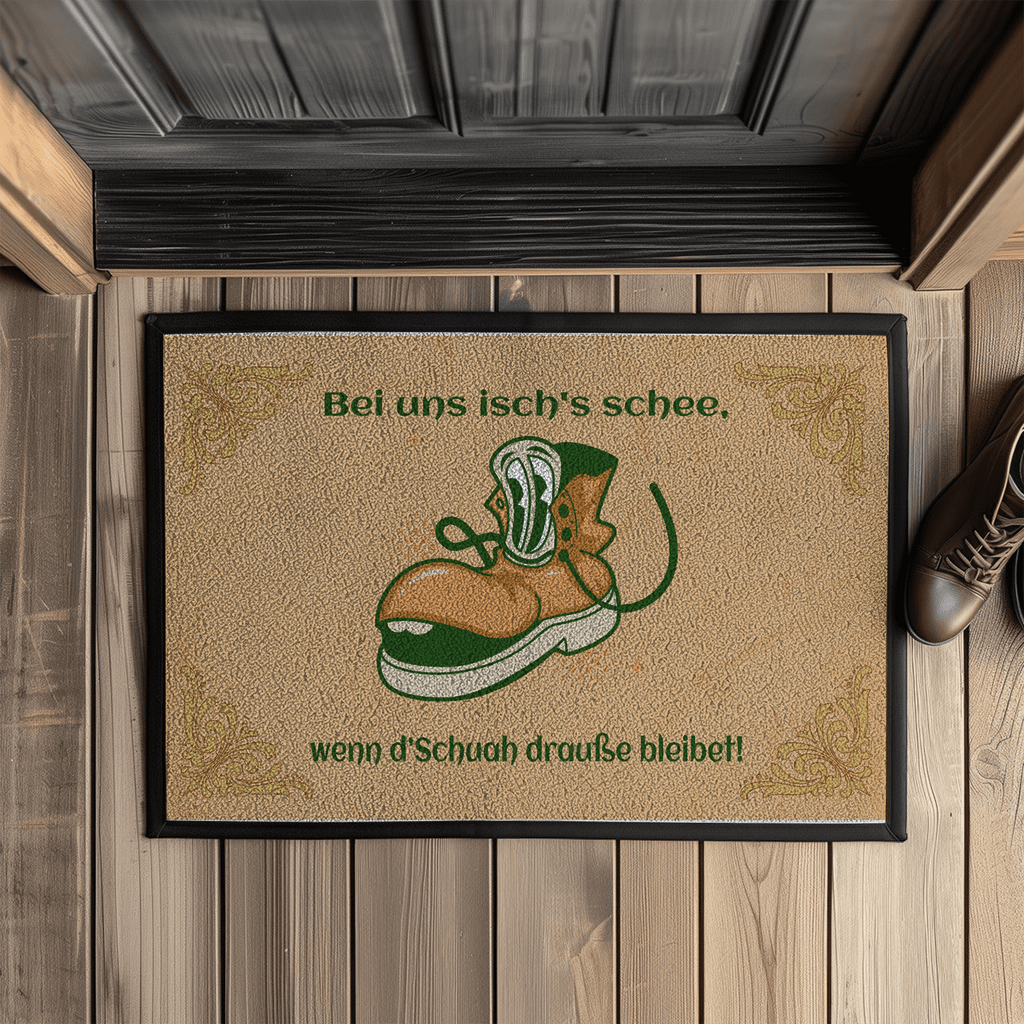 Schwäbisch Fußmatte mit Gummirand