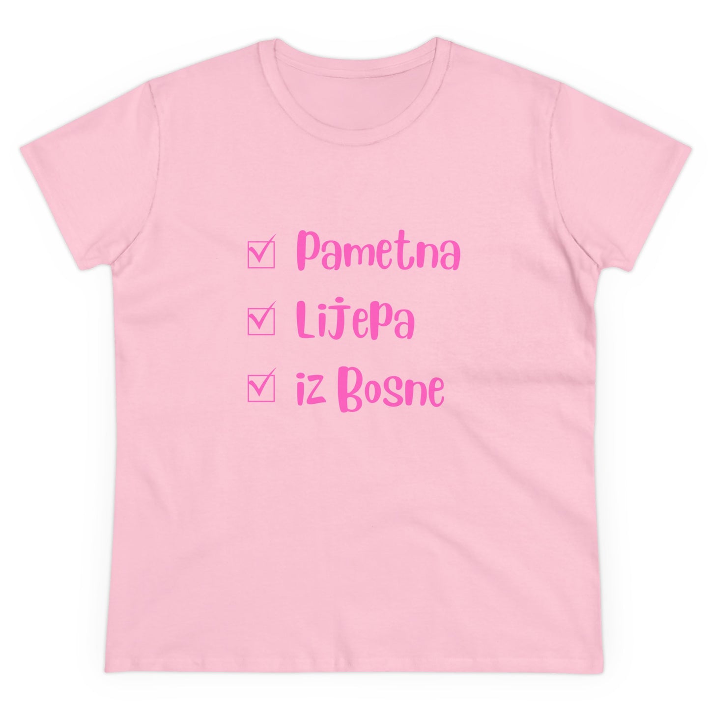 Damen Mittelschweres Baumwoll-T-Shirt im bosnischen Stil