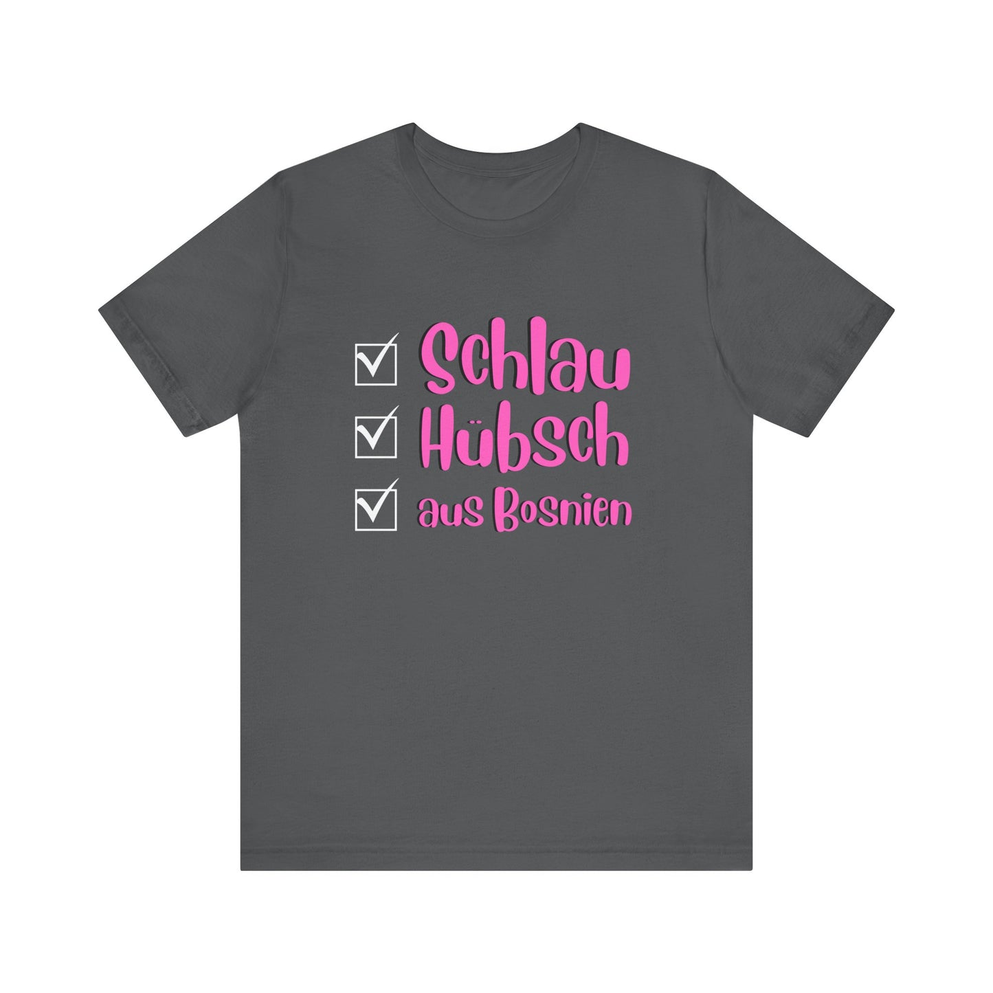 Bosnisches Lustiges Unisex Kurzärmeliges T-Shirt