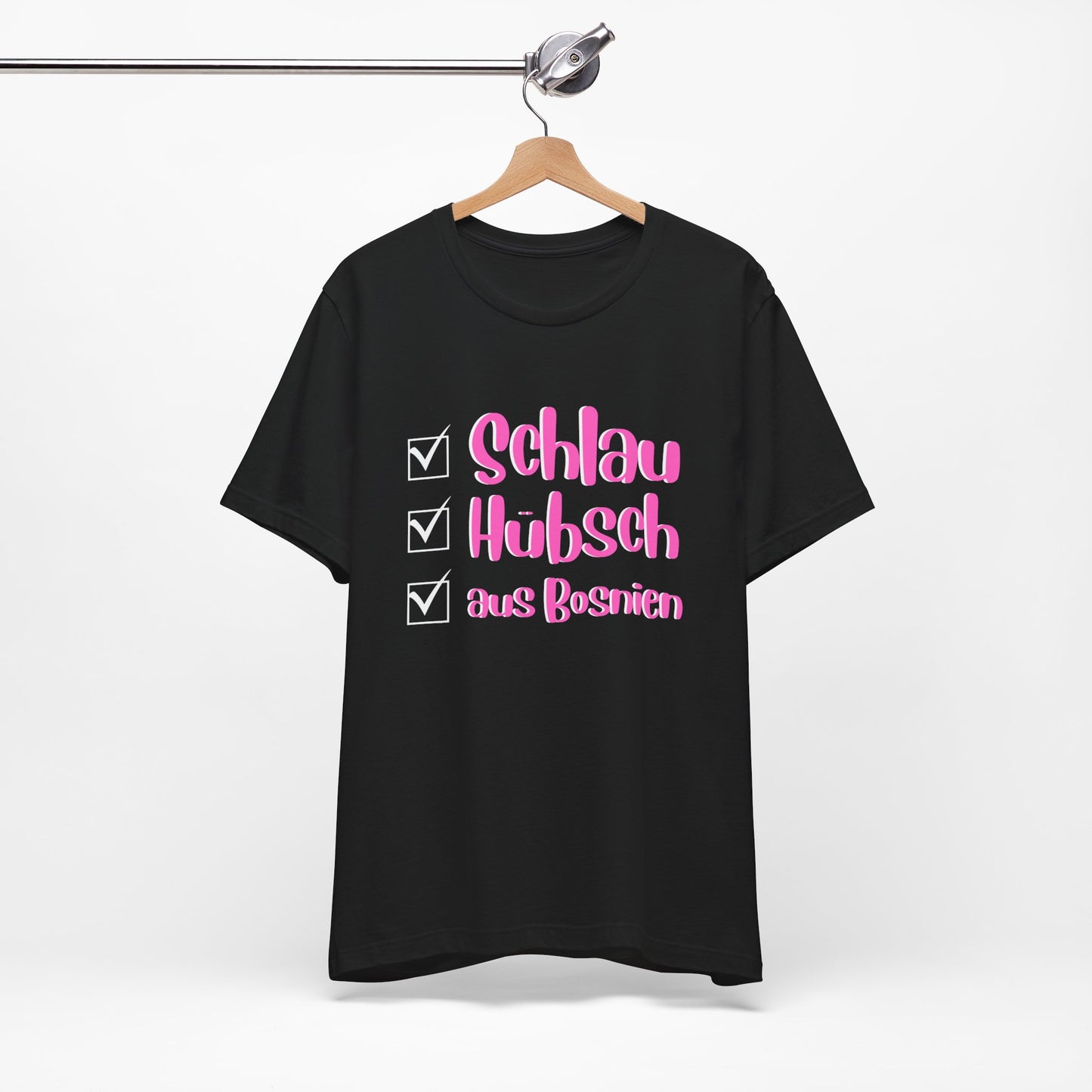 Bosnisches Lustiges Unisex Kurzärmeliges T-Shirt