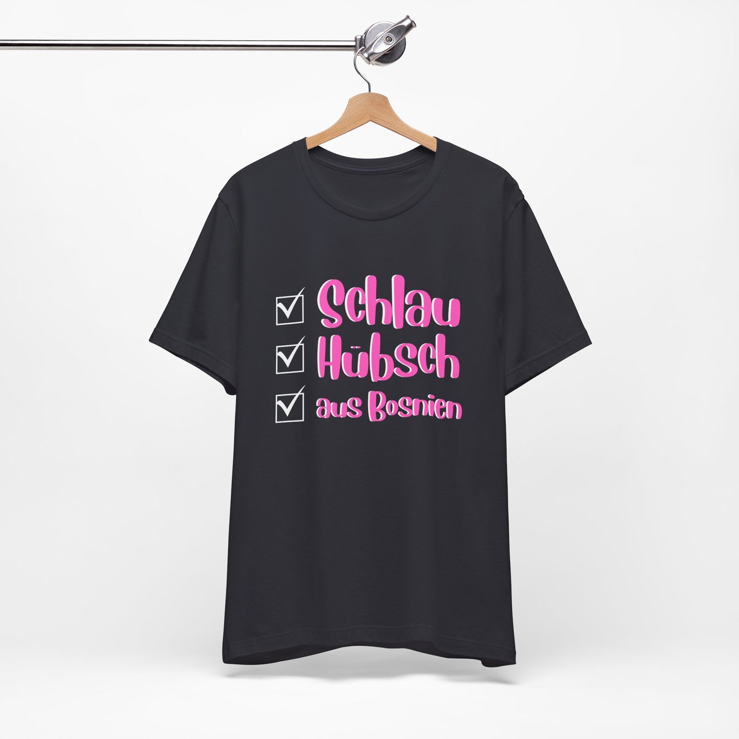 Bosnisches Lustiges Unisex Kurzärmeliges T-Shirt