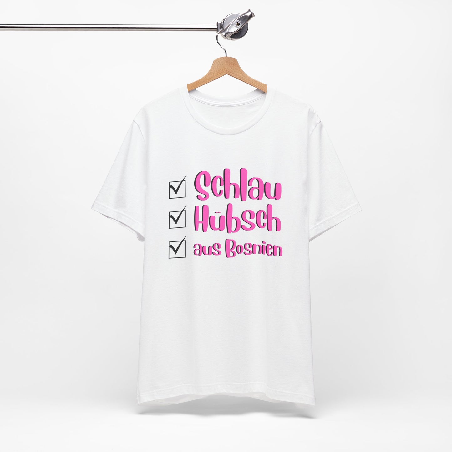 Bosnisches Lustiges Unisex Kurzärmeliges T-Shirt
