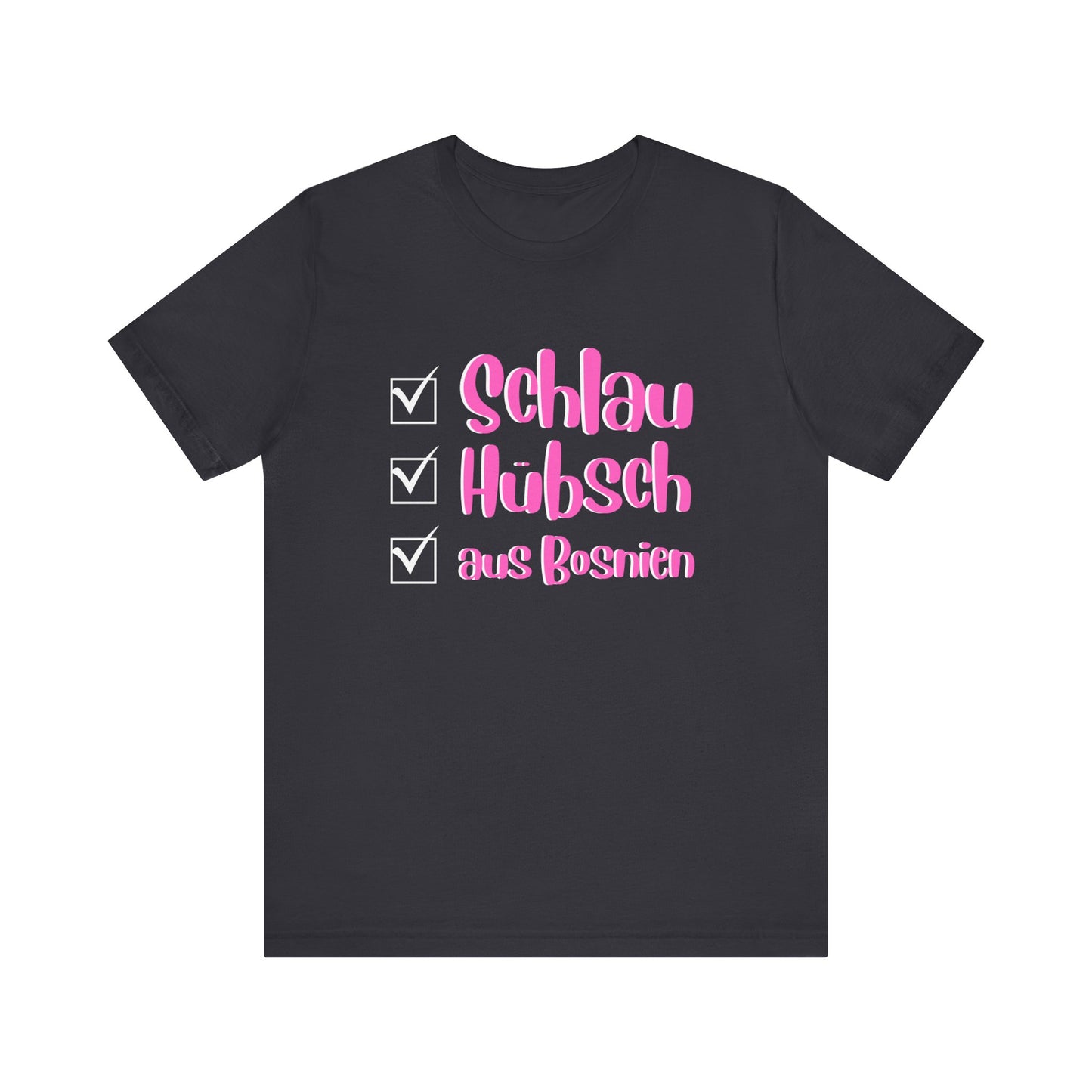 Bosnisches Lustiges Unisex Kurzärmeliges T-Shirt