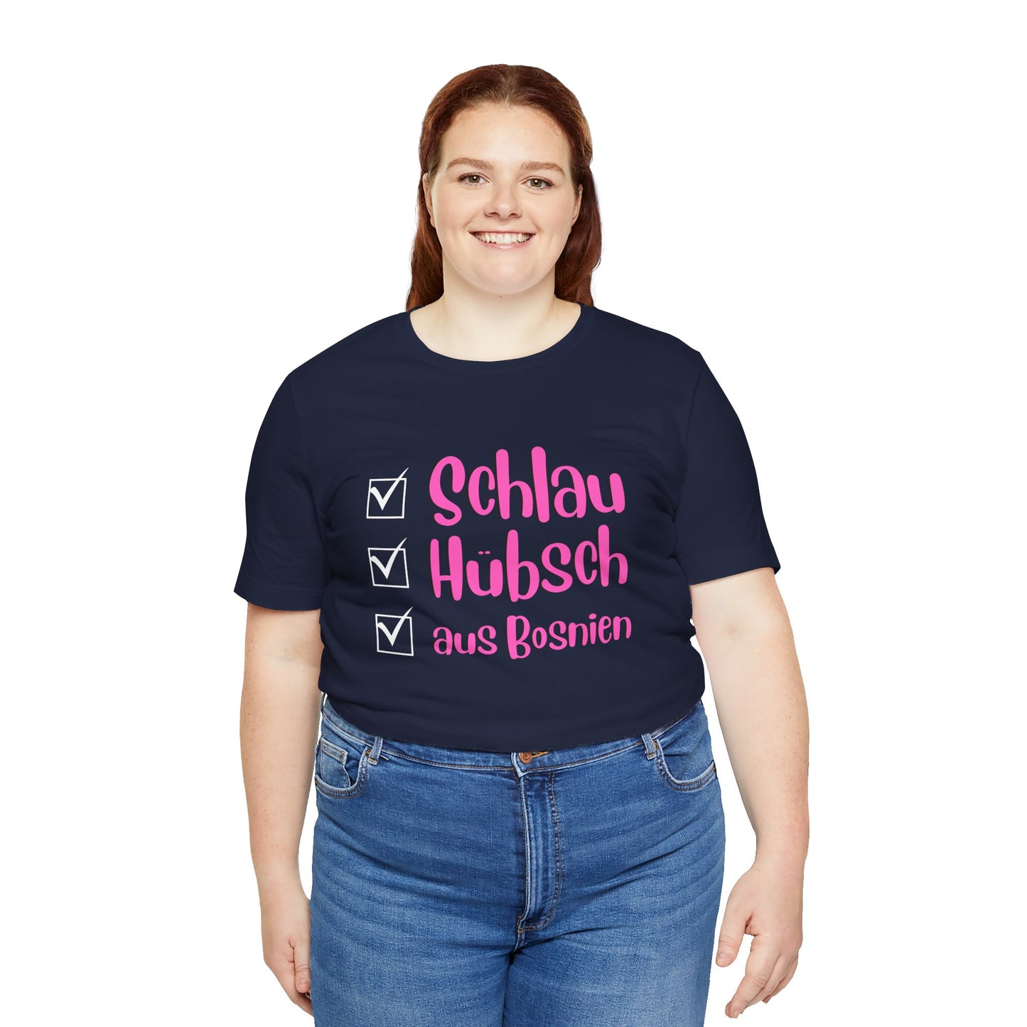 Bosnisches Lustiges Unisex Kurzärmeliges T-Shirt