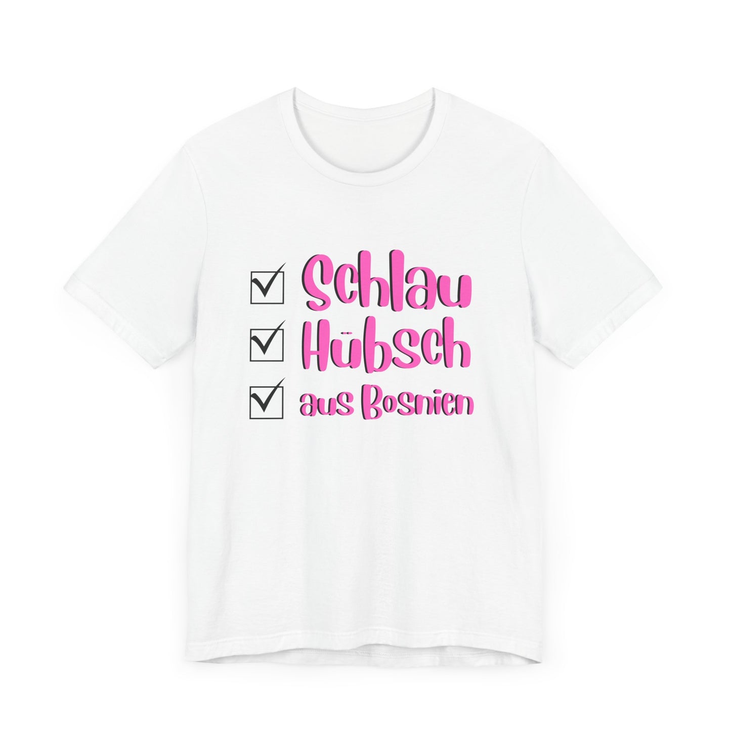 Bosnisches Lustiges Unisex Kurzärmeliges T-Shirt