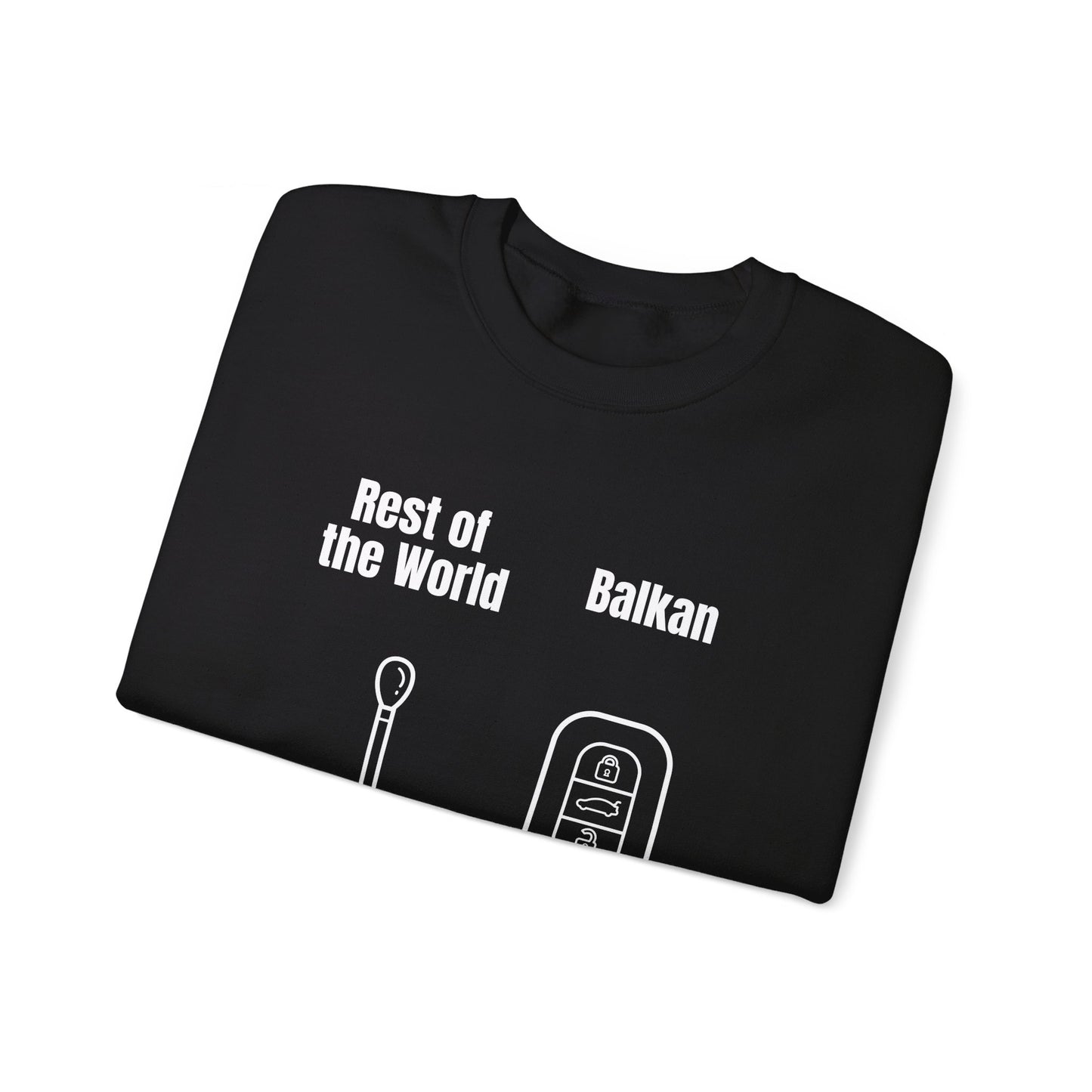 Lustiges Sweatshirt mit Rundhalsausschnitt und Balkan-Motiv