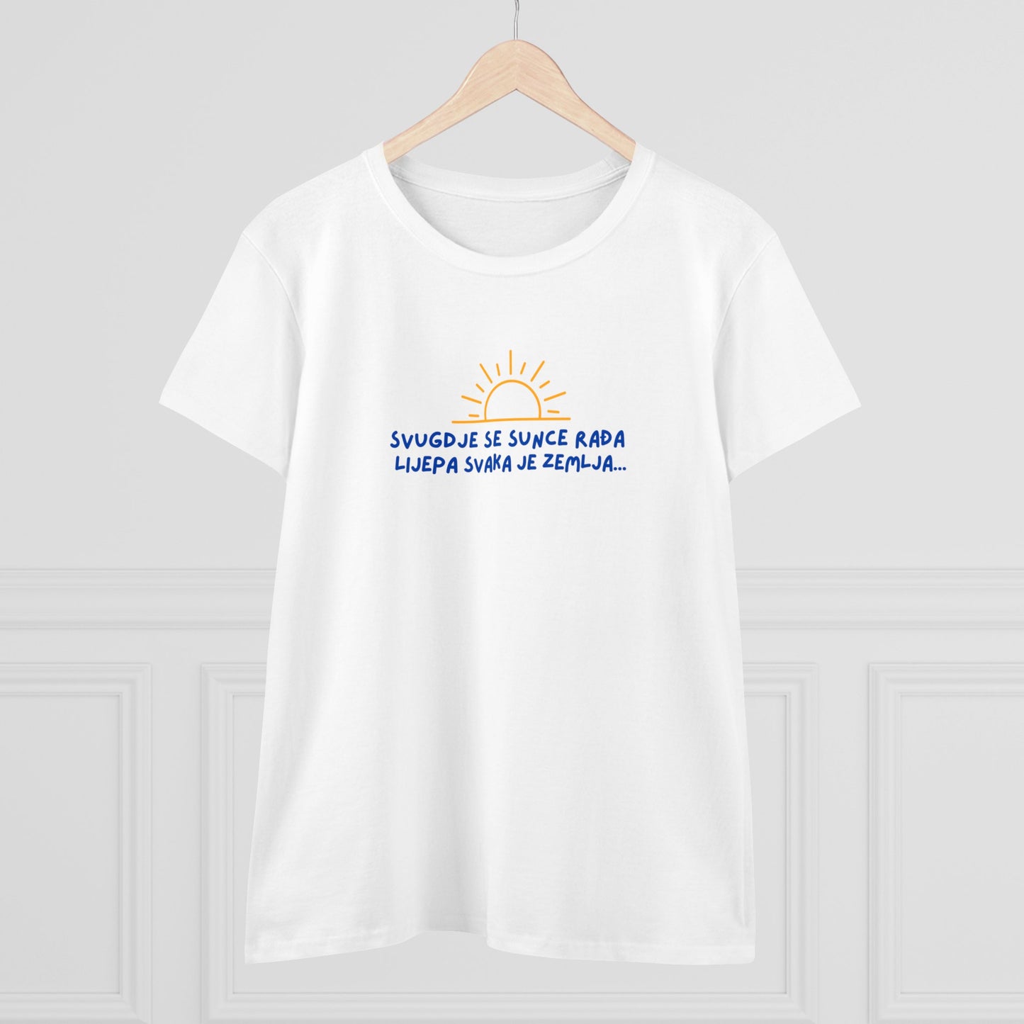 Bosnisches Thema Damen-Mittelgewicht Baumwoll-T-Shirt