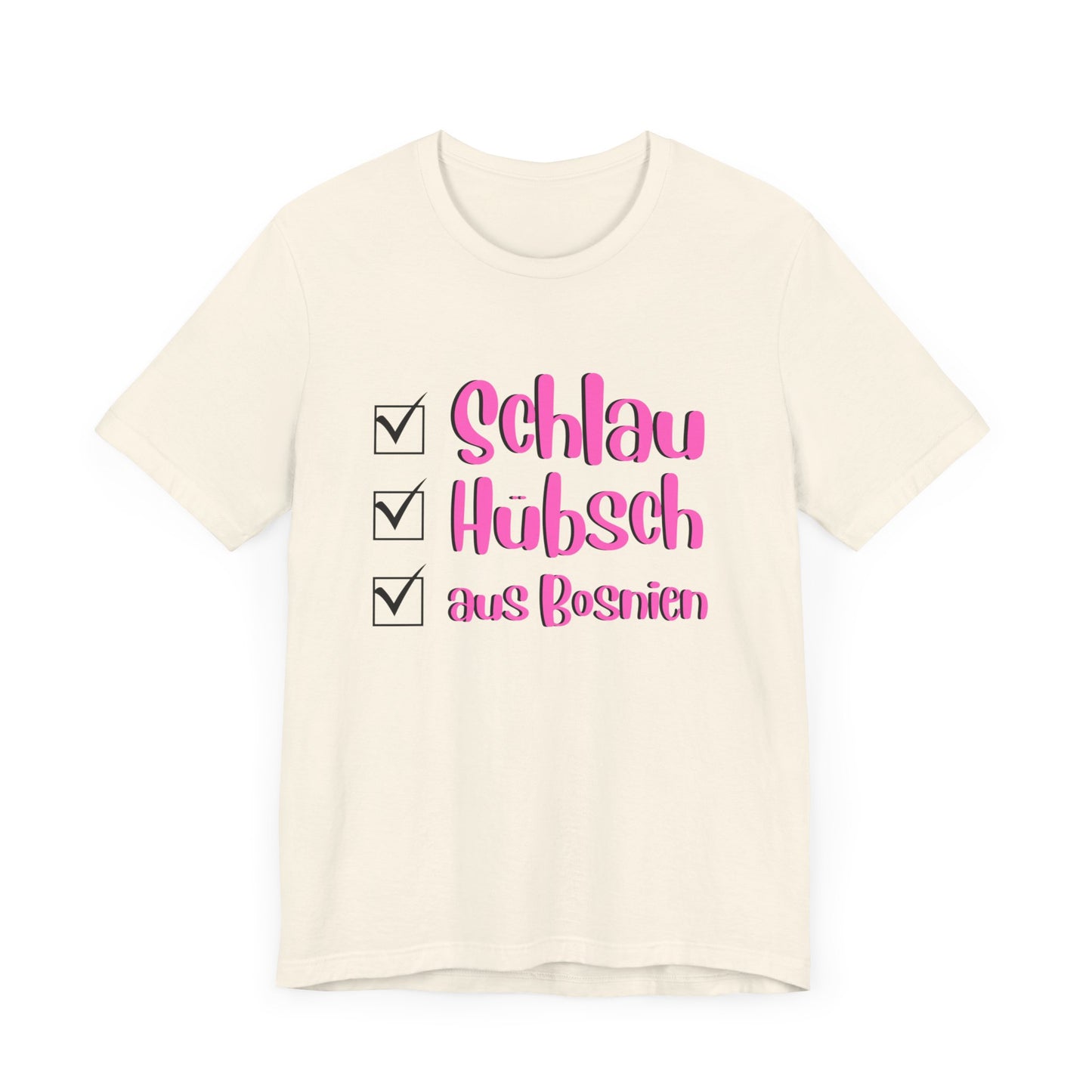 Bosnisches Lustiges Unisex Kurzärmeliges T-Shirt