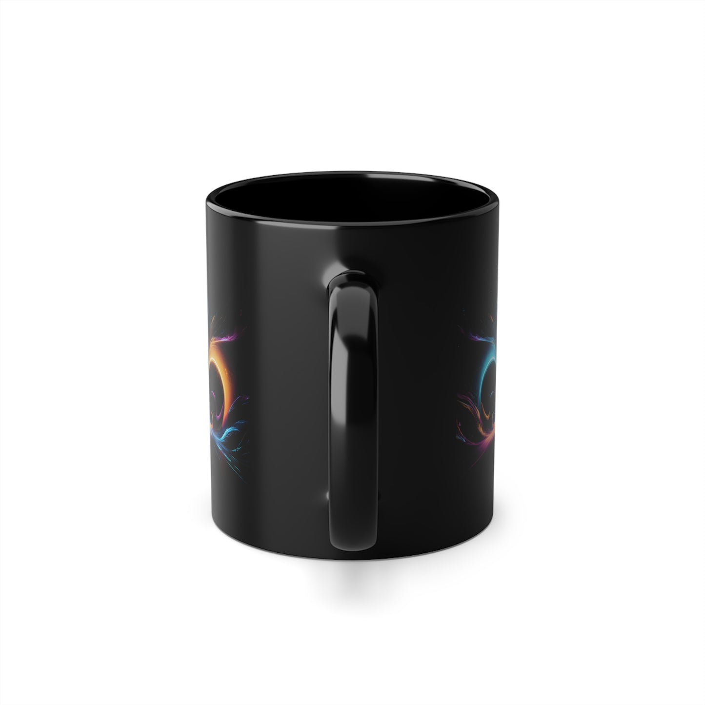 Bosnische Lilie, neonschwarze Kaffeetasse, 0,33 L