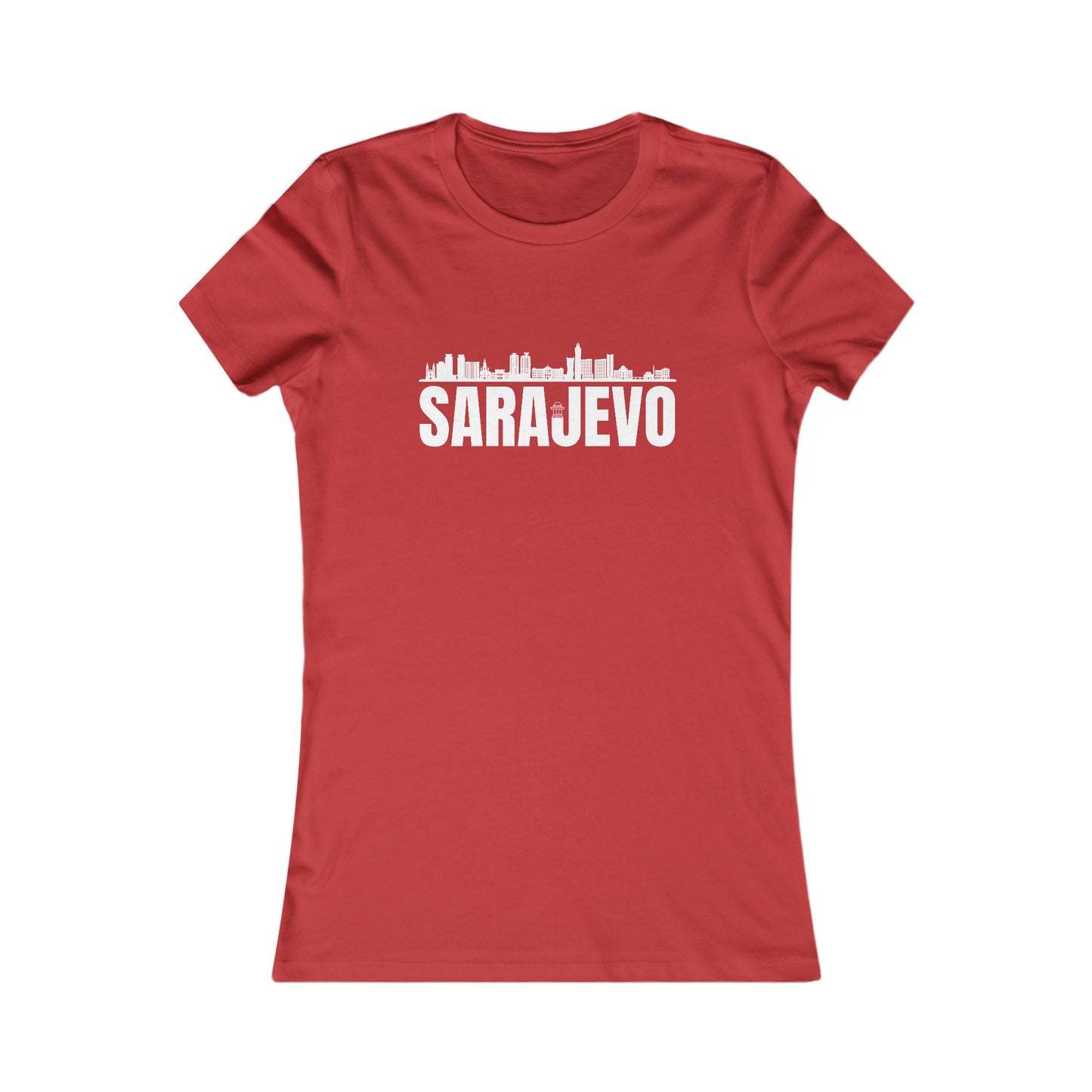 Slim-Fit-Damen-T-Shirt mit Sarajevo-Motiv