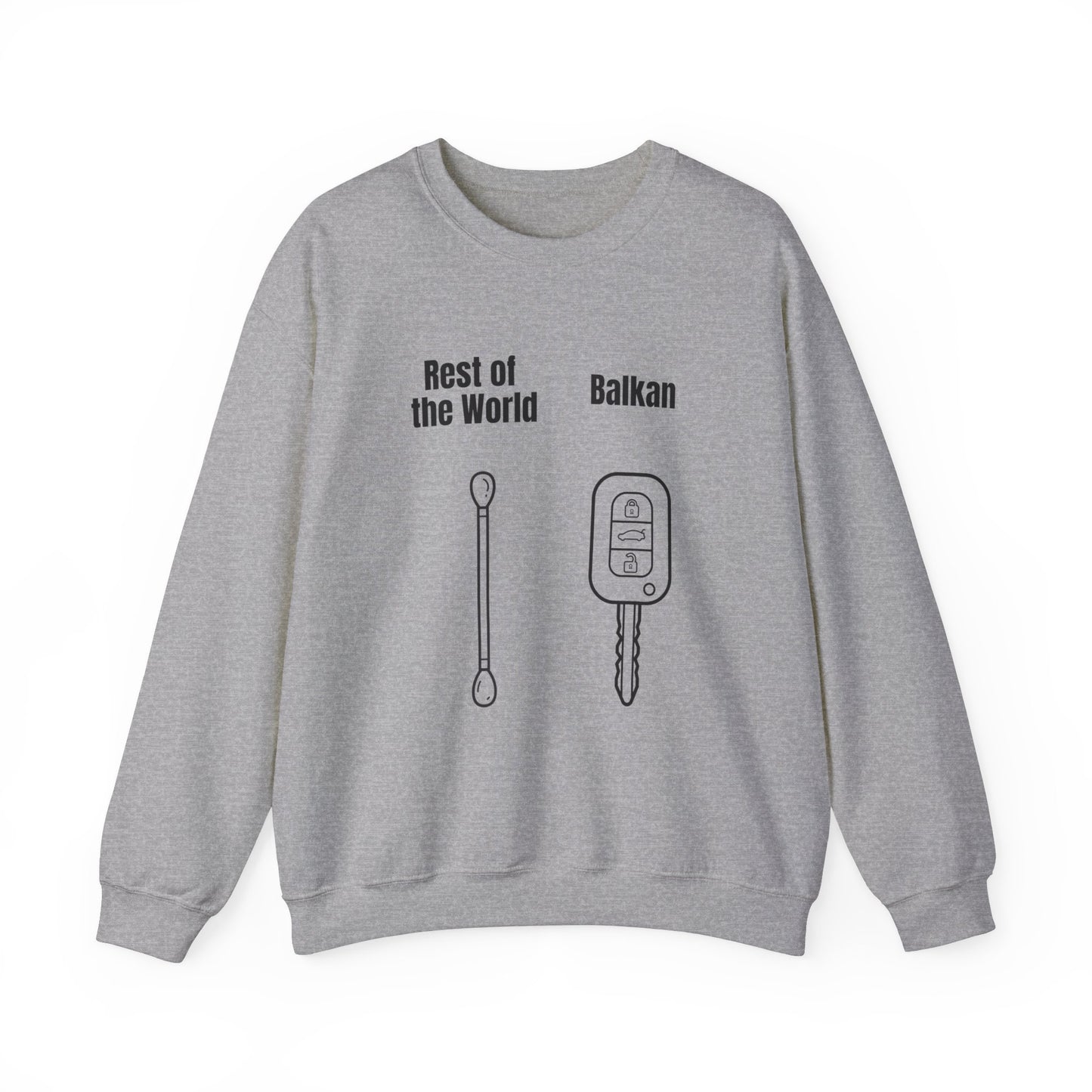 Lustiges Sweatshirt mit Rundhalsausschnitt und Balkan-Motiv