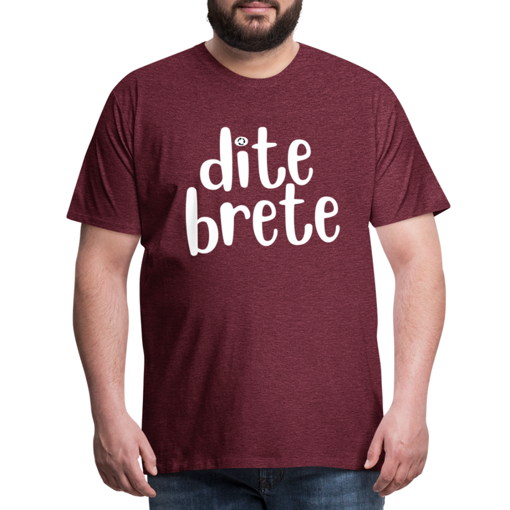Dite Brete Herren Premium T-Shirt - Bordeauxrot meliert