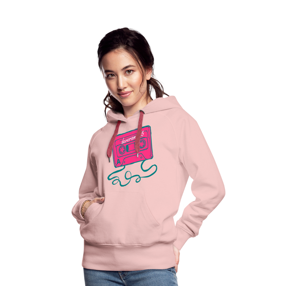 Damen Kapuzenpullover mit retro Musikkassette Deveram - Kristallrosa