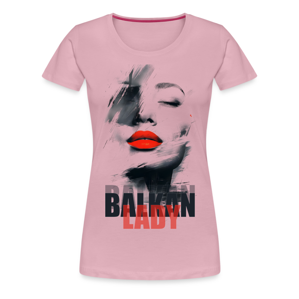 Balkan Frau Damen Premium T-Shirt - Hellrosa