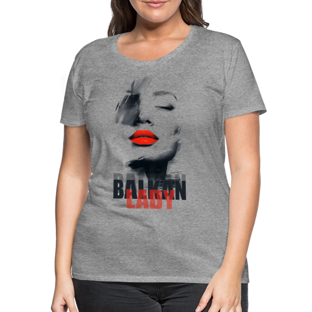 Balkan Frau Damen Premium T-Shirt - Grau meliert