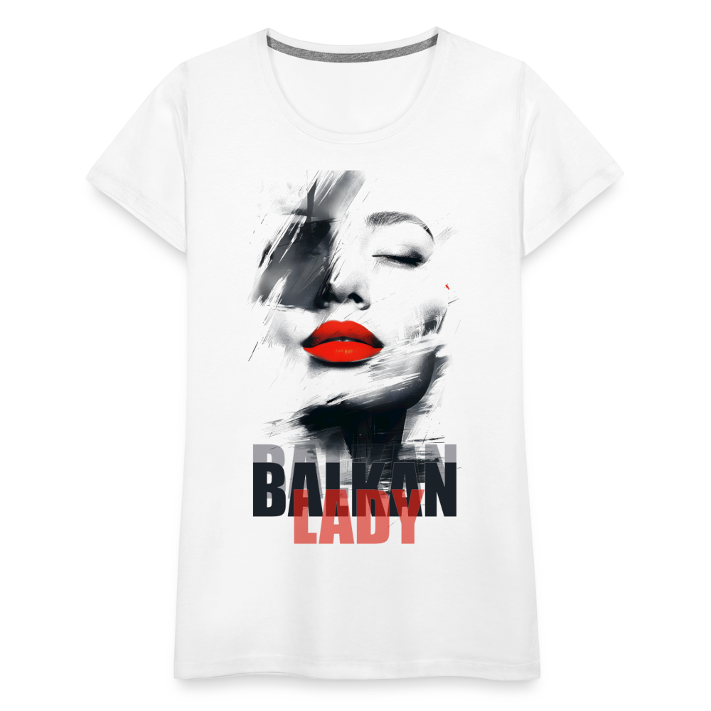 Balkan Frau Damen Premium T-Shirt - Weiß