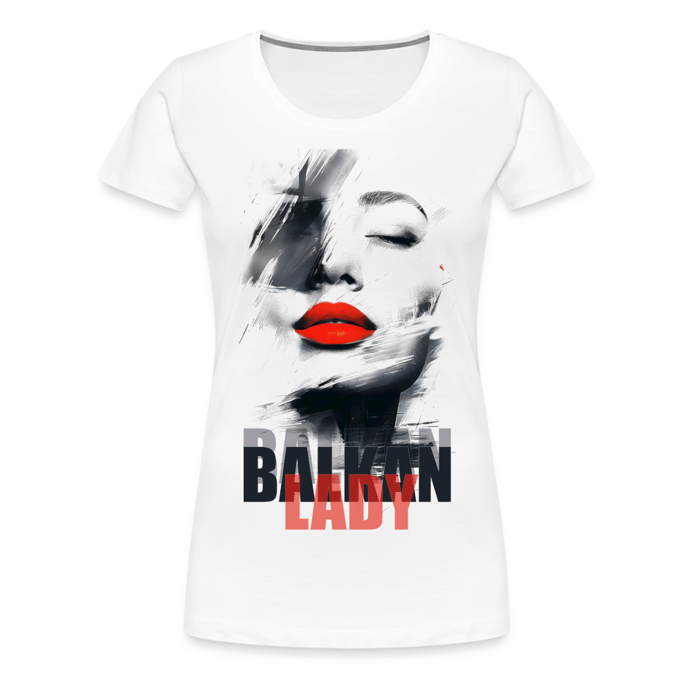 Balkan Frau Damen Premium T-Shirt - Weiß
