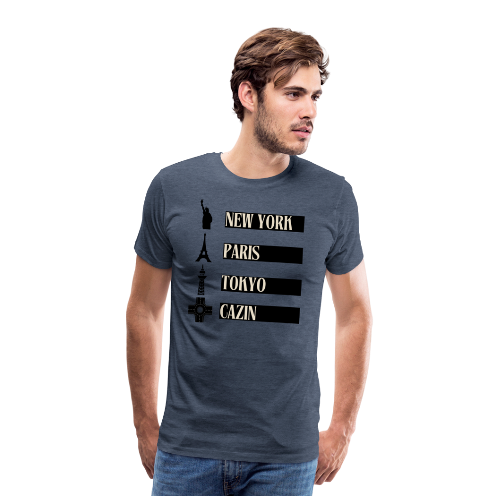 Cazin Herren Premium T-Shirt - Blau meliert