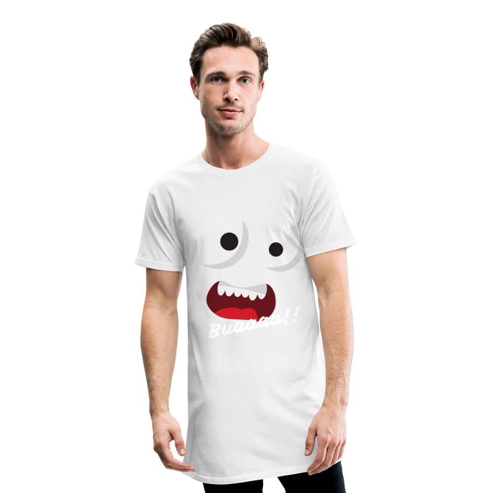 Monster-Herren-Langkörper-Urban-T-Shirt - Weiß