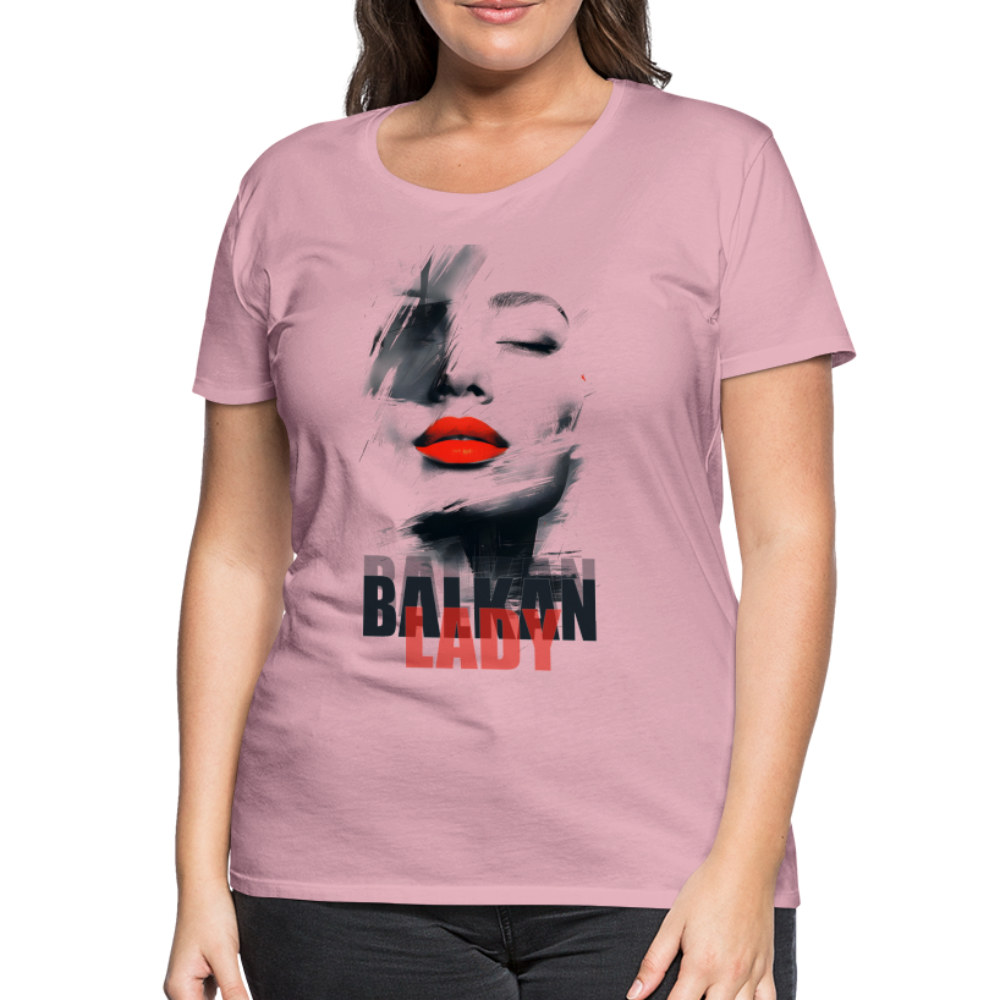 Balkan Frau Damen Premium T-Shirt - Hellrosa