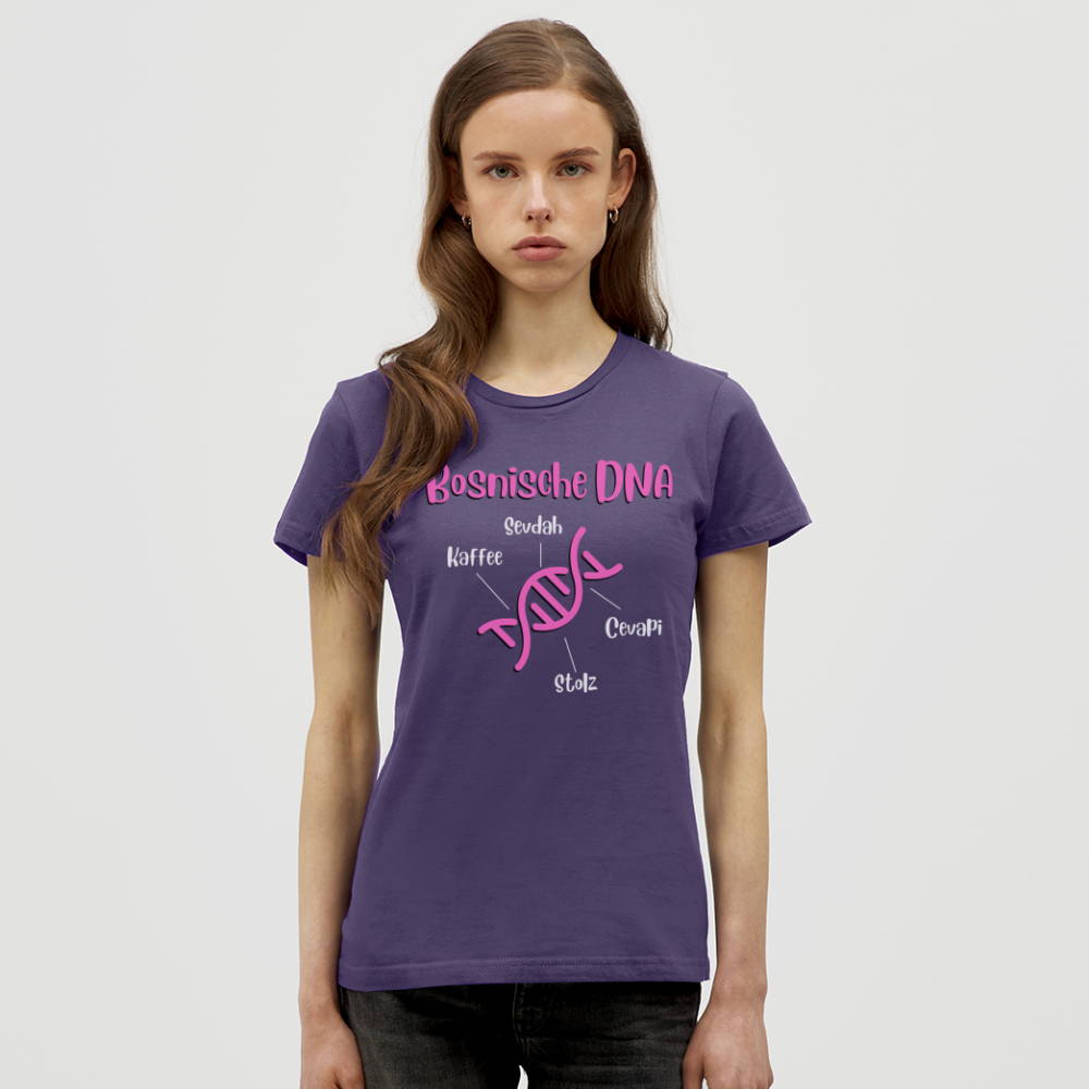 Bosnische DNA" Frauen Kurzärmeliges T-Shirt - Dunkellila