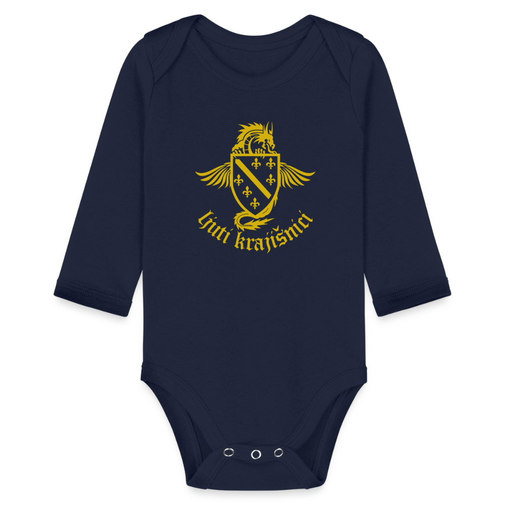 Ljuti Krajisnici Baby Bio-Langarm-Body - Dunkelnavy