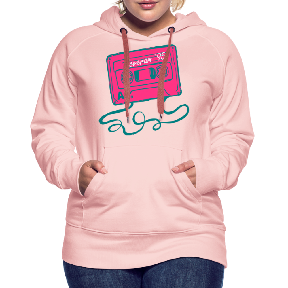 Damen Kapuzenpullover mit retro Musikkassette Deveram - Kristallrosa