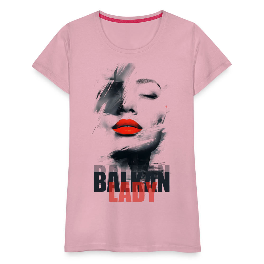 Balkan Frau Damen Premium T-Shirt - Hellrosa