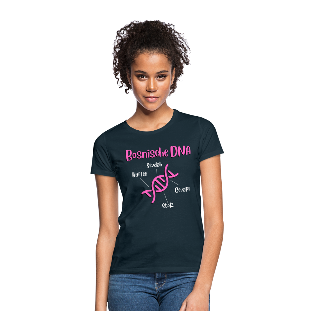 Bosnische DNA" Frauen Kurzärmeliges T-Shirt - Navy