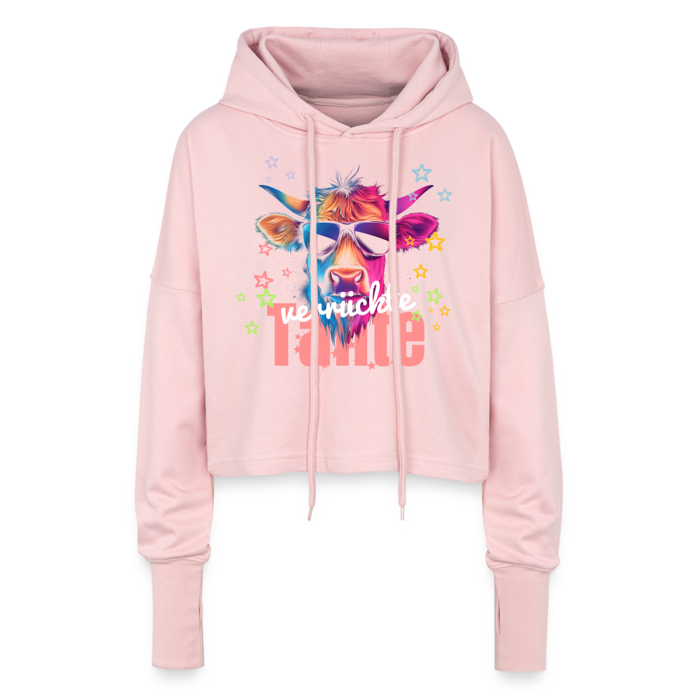 Verrückte Tante Kurzer Damen-Hoodie - Hellrosa