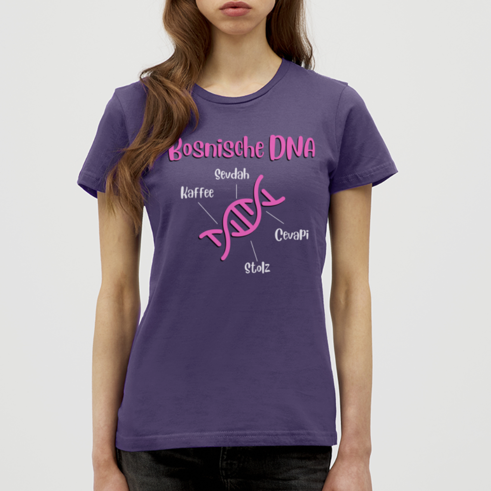 Bosnische DNA" Frauen Kurzärmeliges T-Shirt - Dunkellila