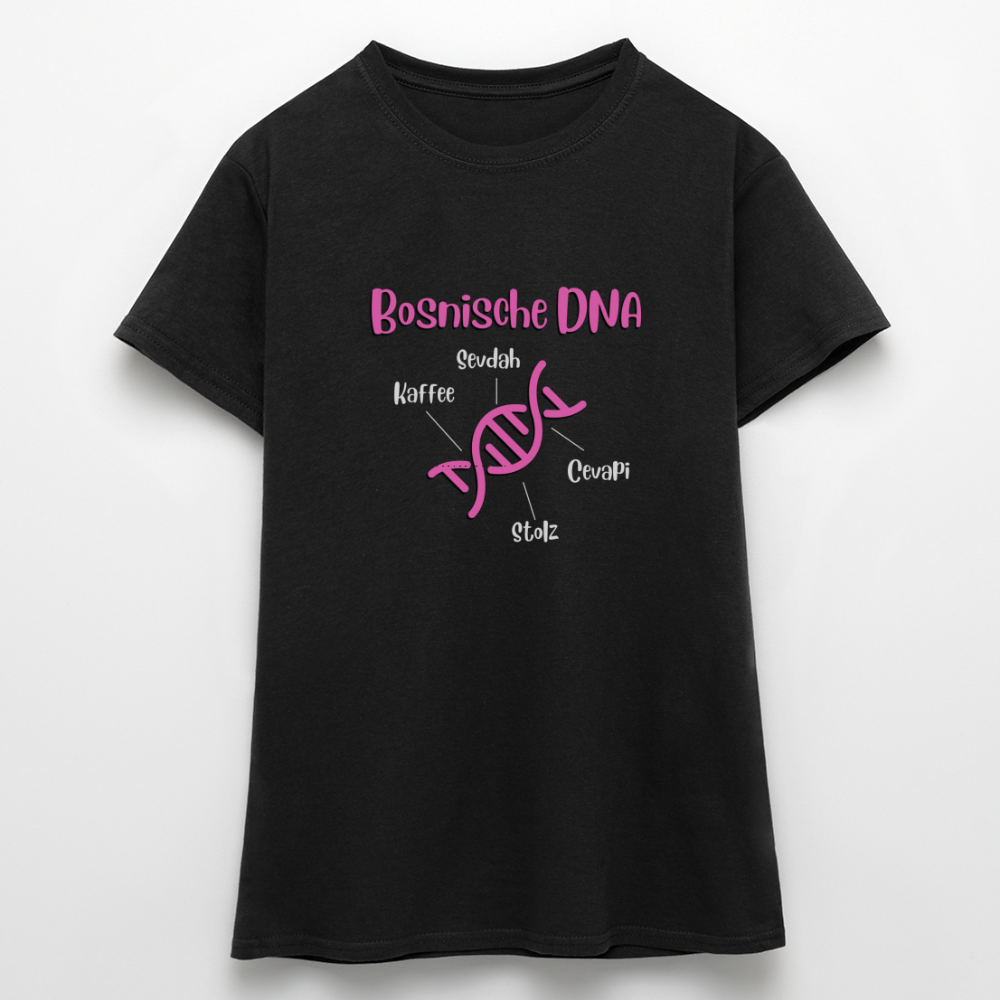 Bosnische DNA" Frauen Kurzärmeliges T-Shirt - Schwarz
