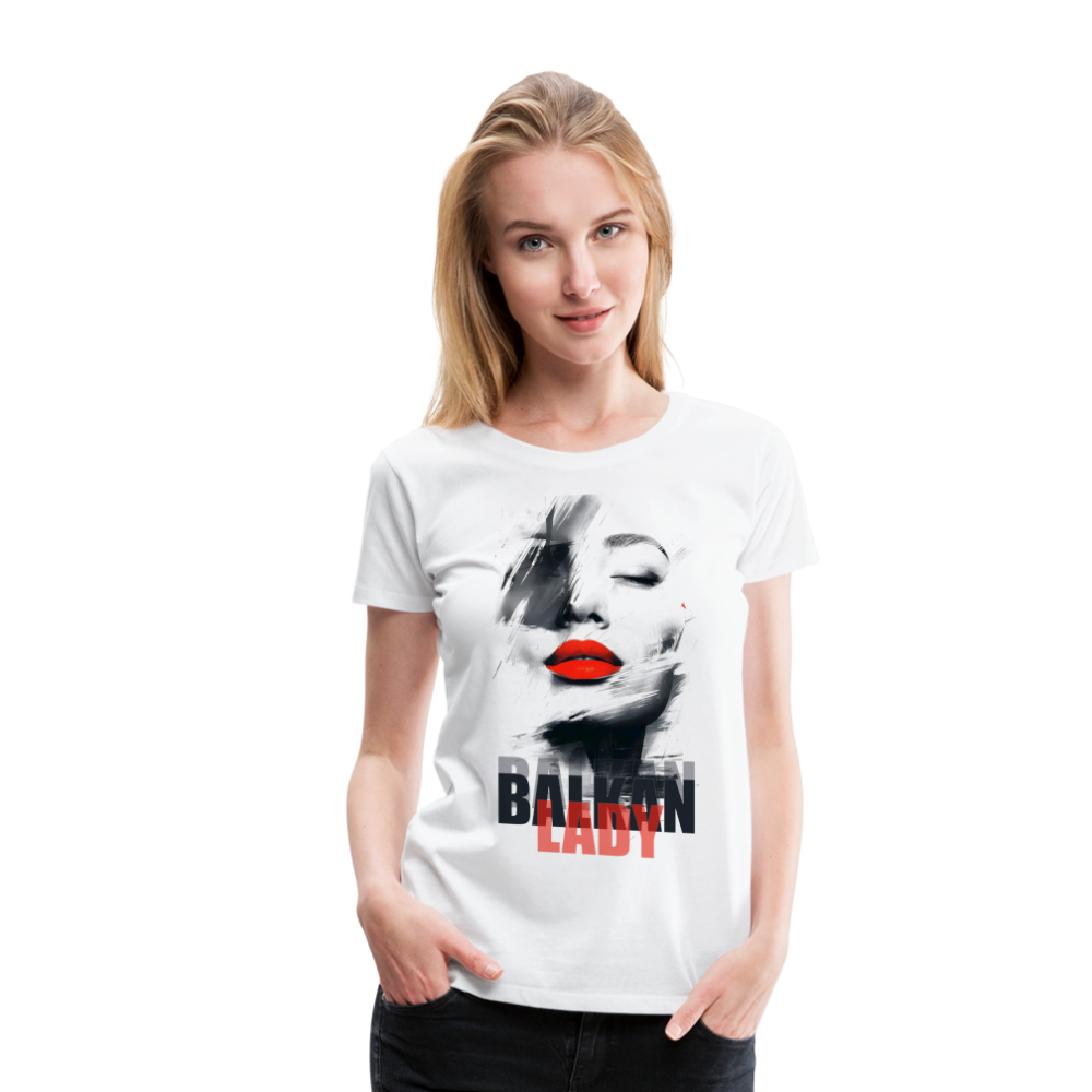 Balkan Frau Damen Premium T-Shirt - Weiß