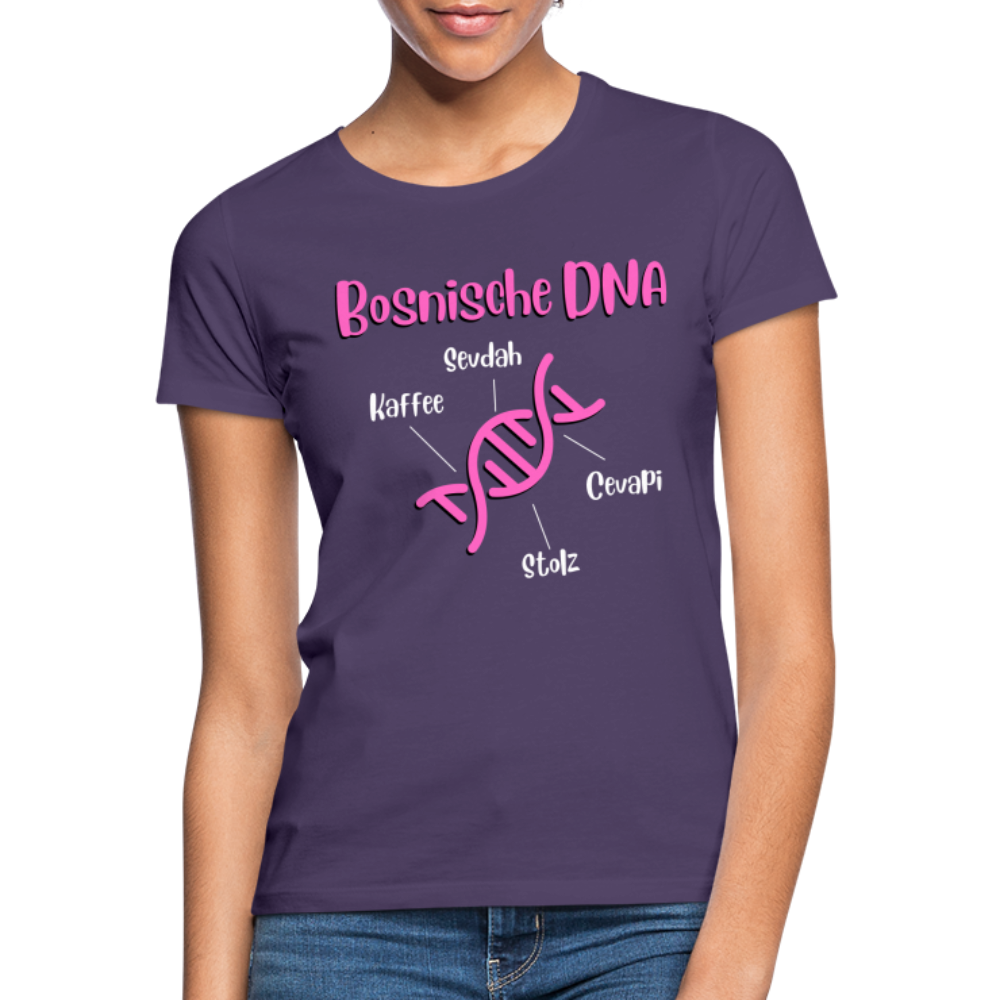 Bosnische DNA" Frauen Kurzärmeliges T-Shirt - Dunkellila