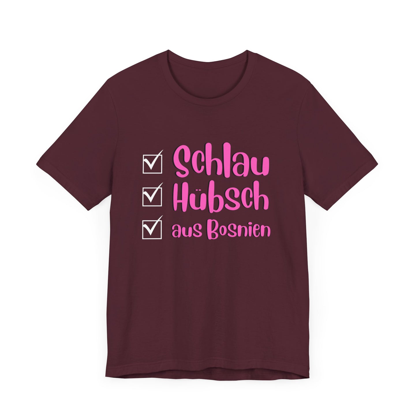 Bosnisches Lustiges Unisex Kurzärmeliges T-Shirt