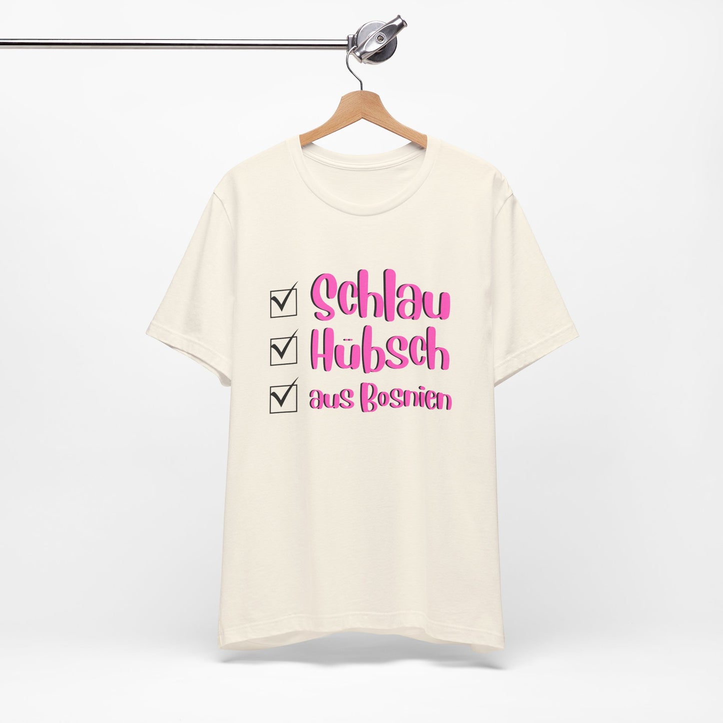 Bosnisches Lustiges Unisex Kurzärmeliges T-Shirt