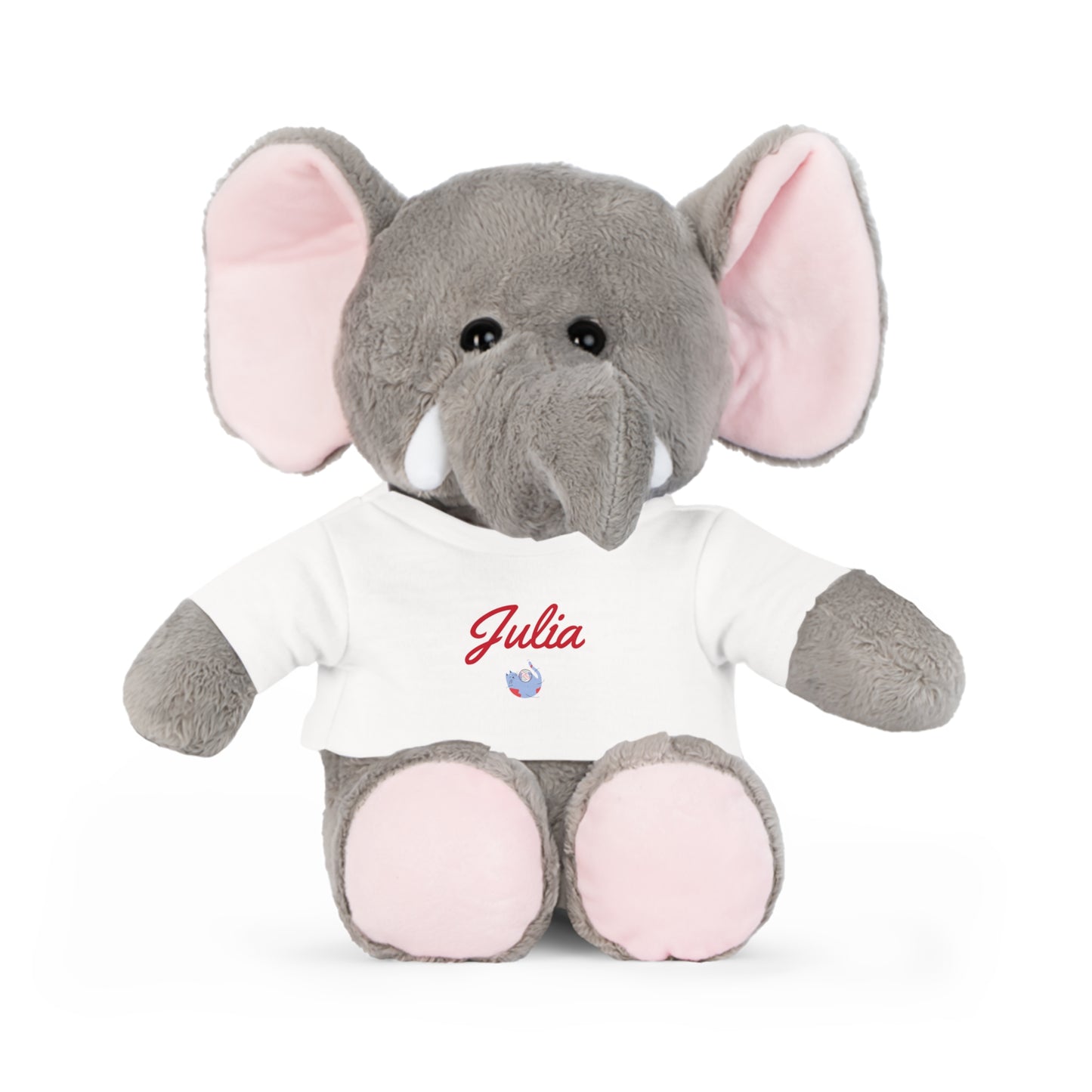 Plüsch-Babyspielzeug als Geschenk mit personalisiertem T-Shirt