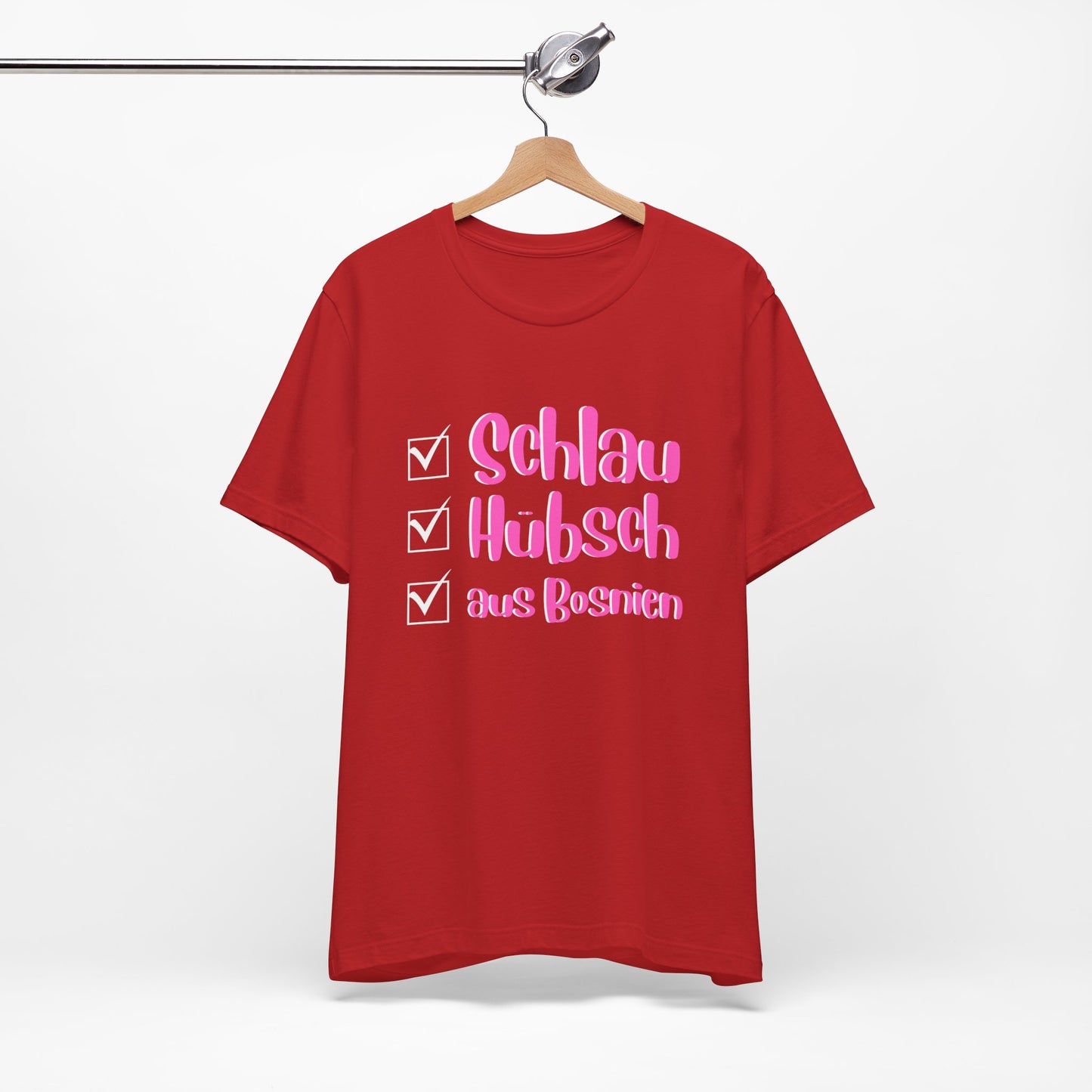 Bosnisches Lustiges Unisex Kurzärmeliges T-Shirt
