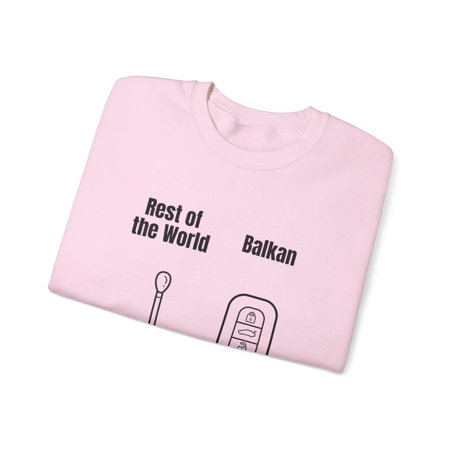 Lustiges Sweatshirt mit Rundhalsausschnitt und Balkan-Motiv