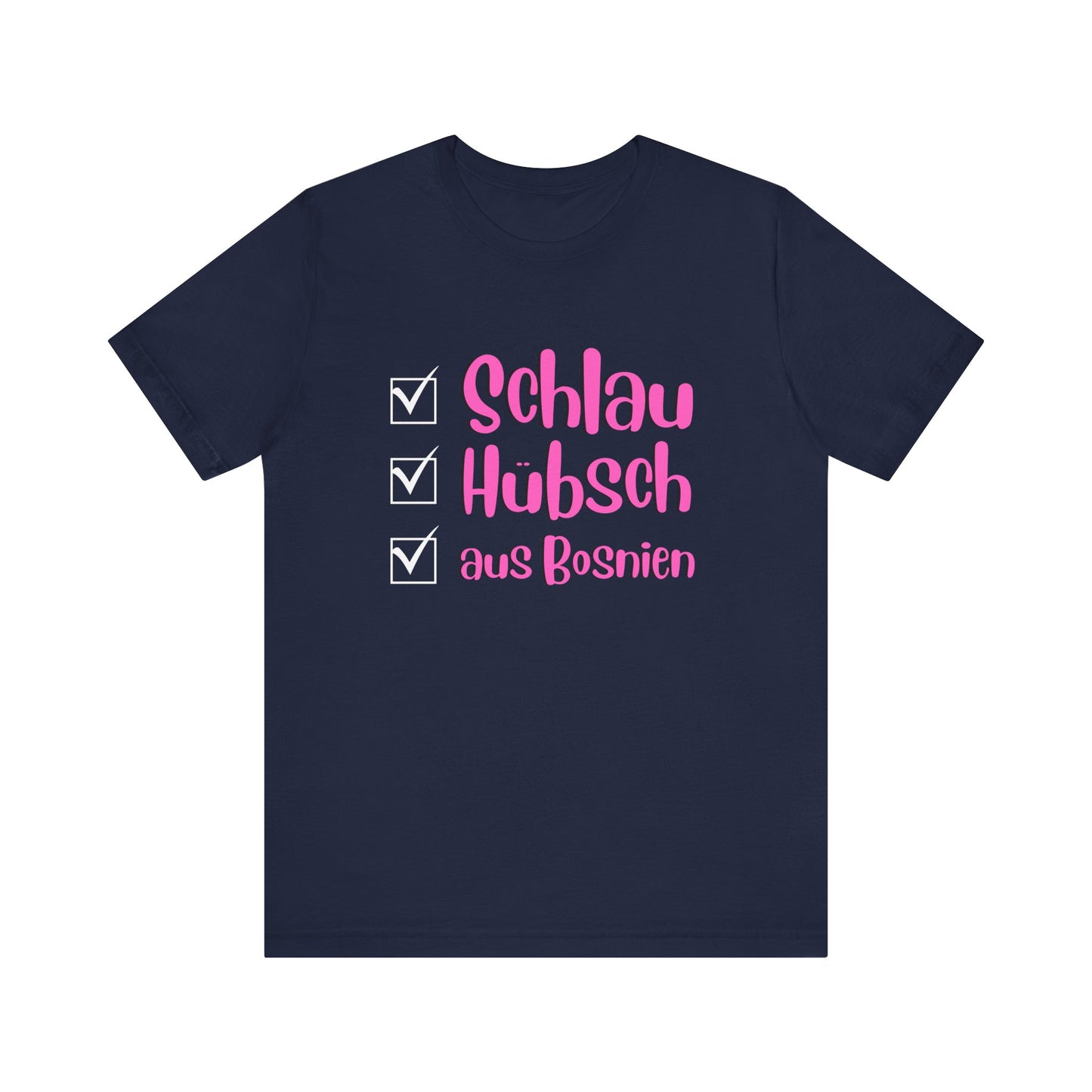 Bosnisches Lustiges Unisex Kurzärmeliges T-Shirt