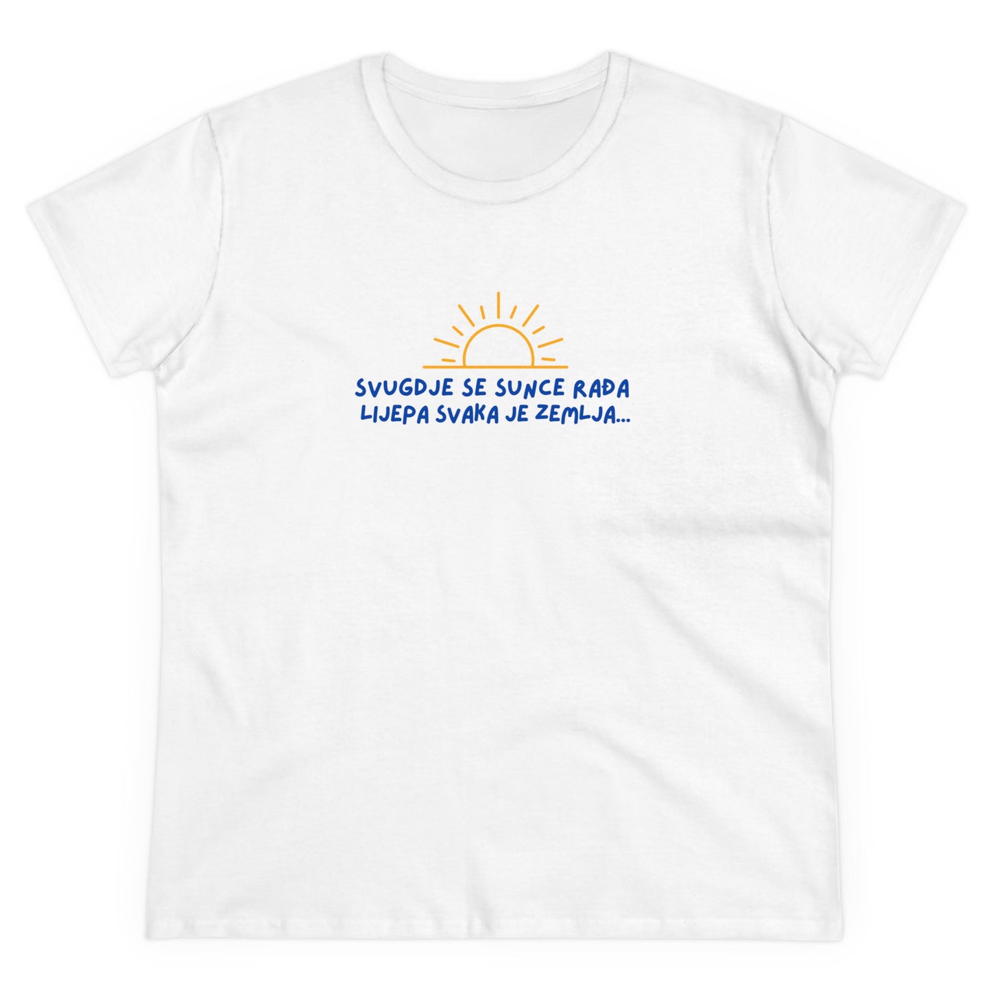 Bosnisches Thema Damen-Mittelgewicht Baumwoll-T-Shirt