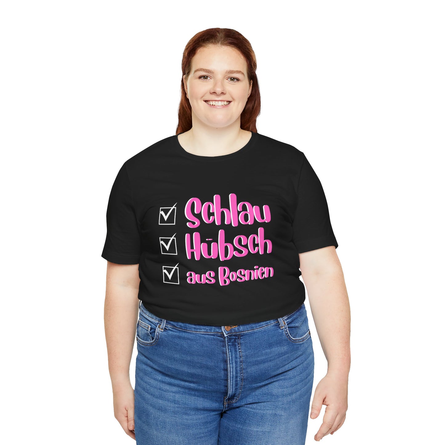 Bosnisches Lustiges Unisex Kurzärmeliges T-Shirt