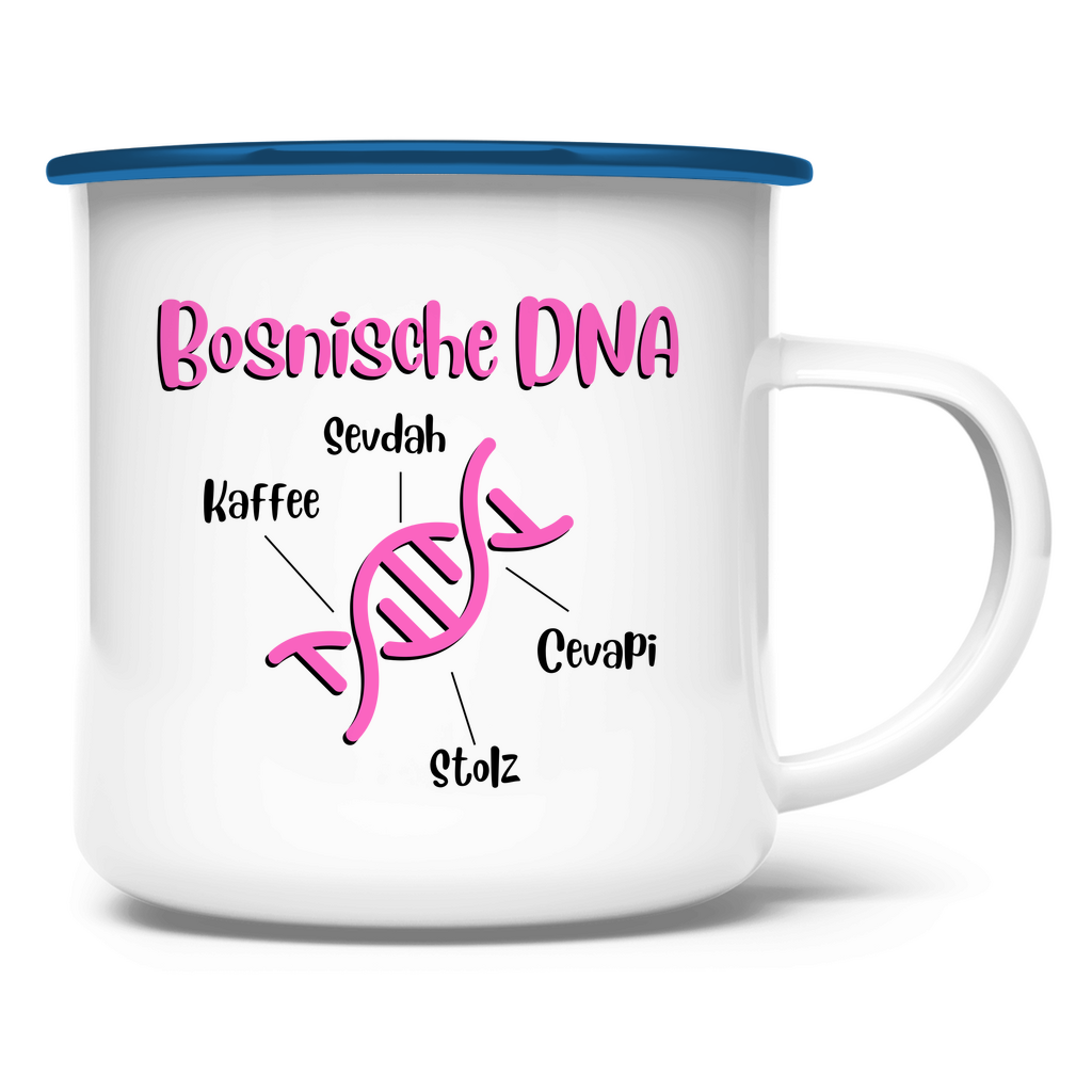 Bosnische DNA Emaille Tasse