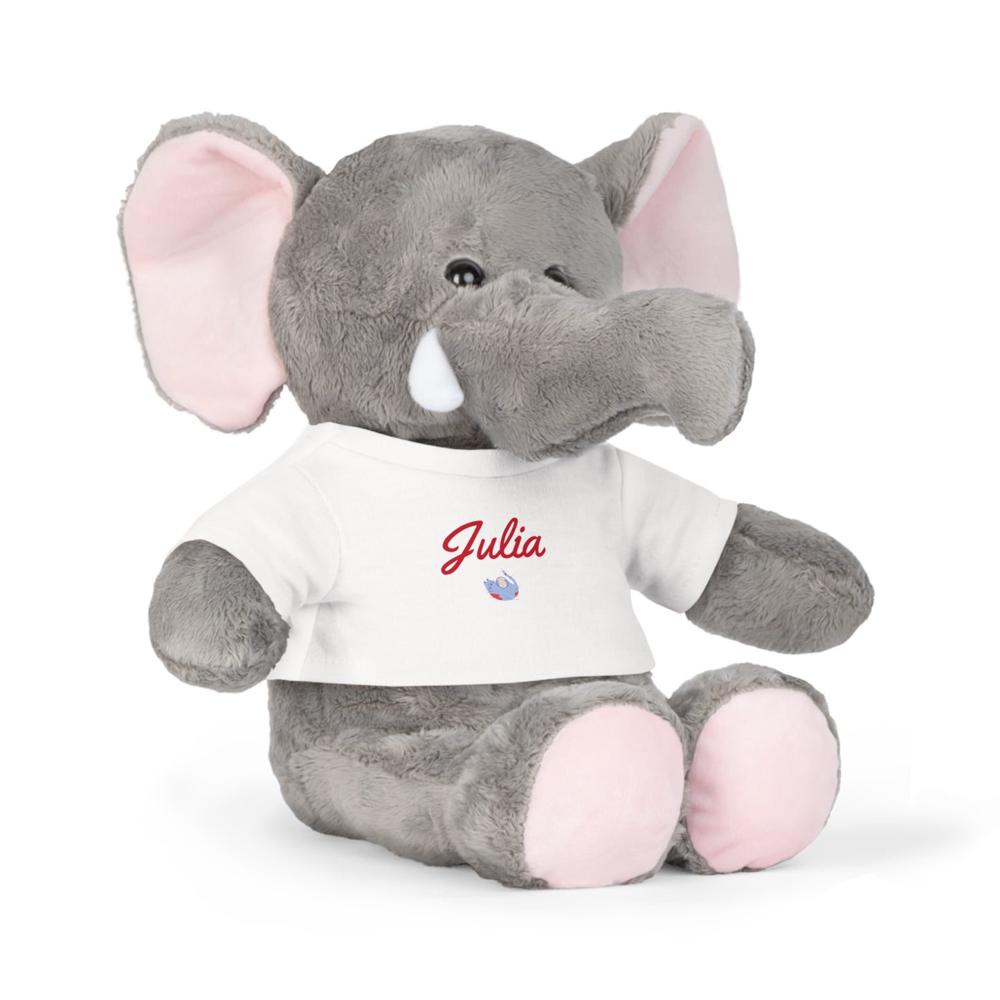 Plüsch-Babyspielzeug als Geschenk mit personalisiertem T-Shirt