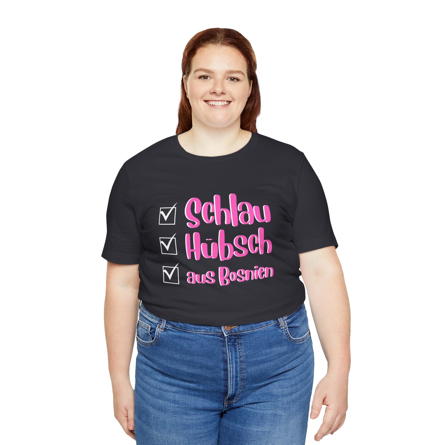 Bosnisches Lustiges Unisex Kurzärmeliges T-Shirt