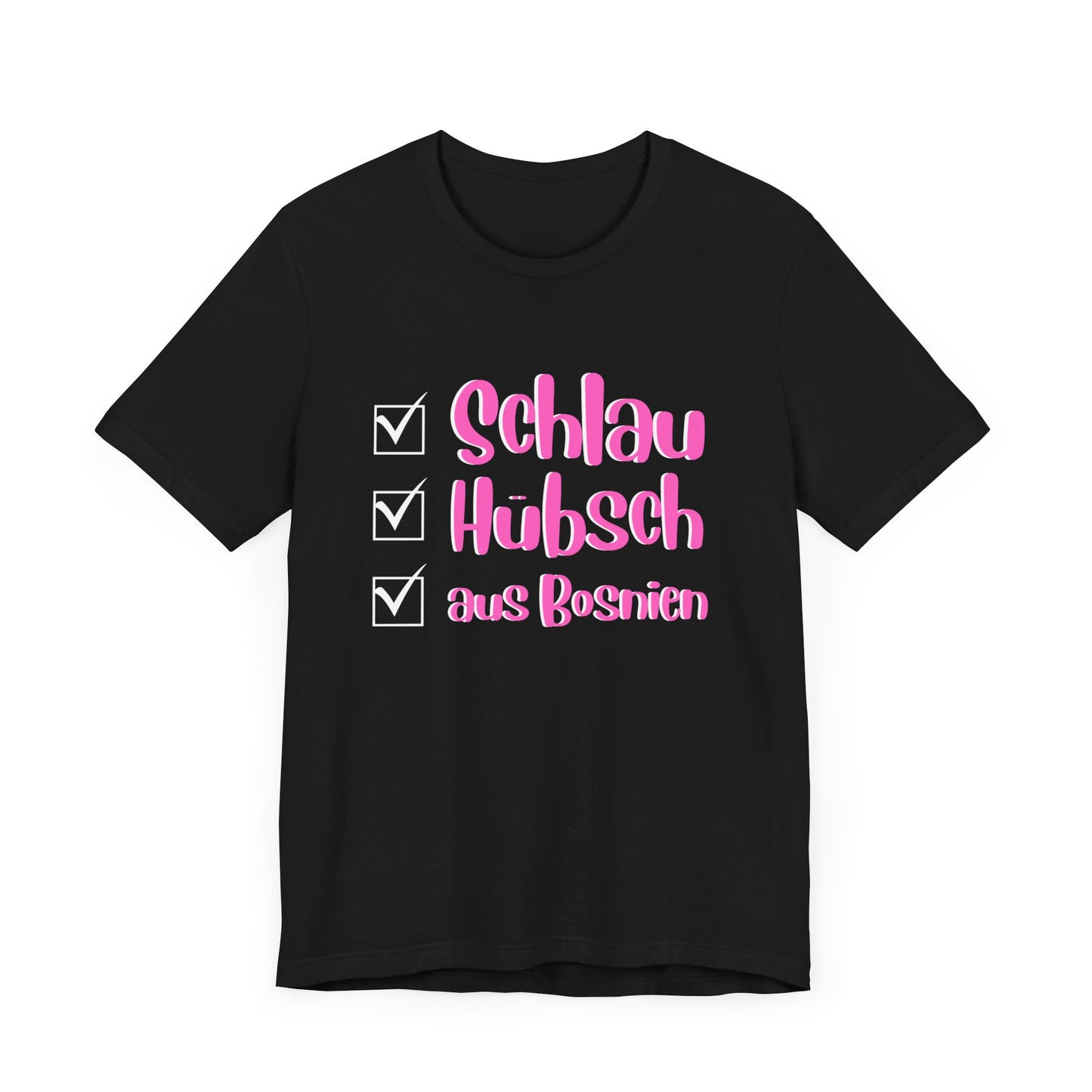 Bosnisches Lustiges Unisex Kurzärmeliges T-Shirt