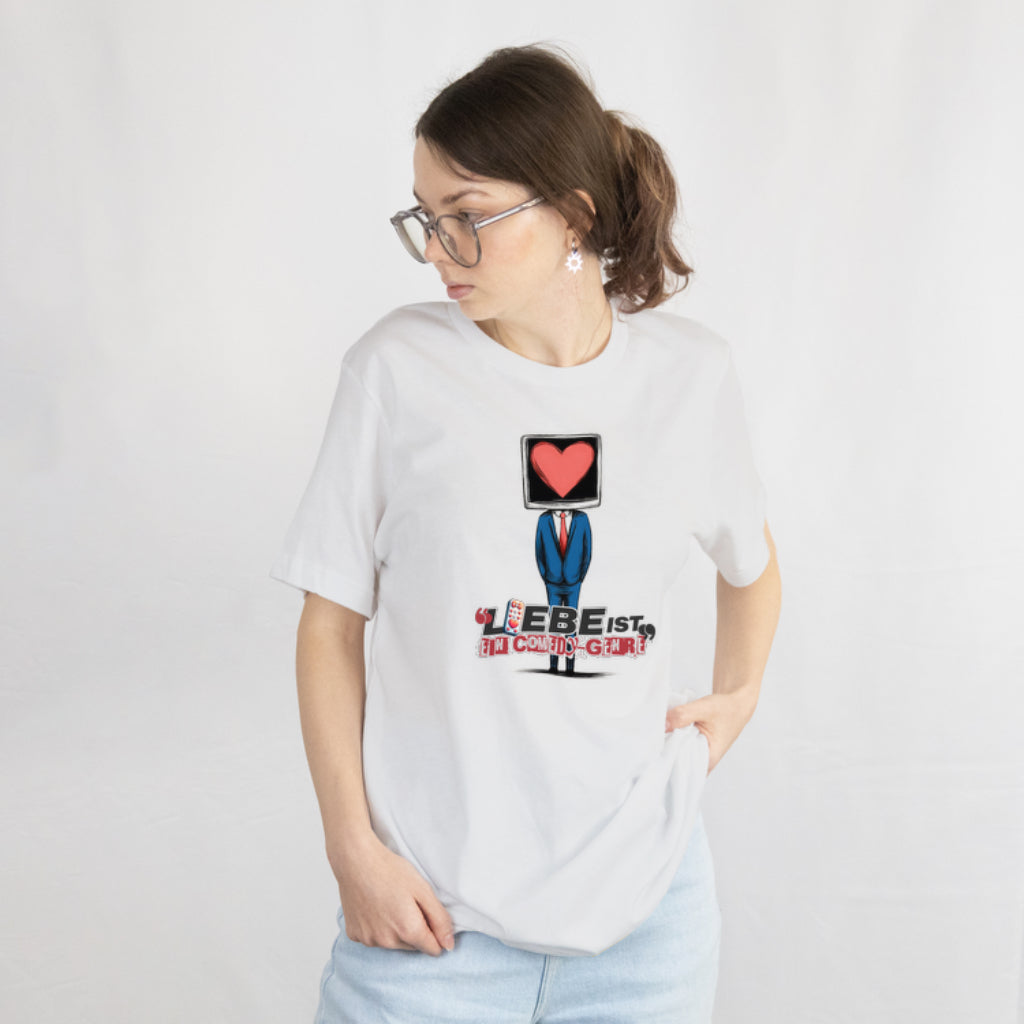 Premium Unisex T-Shirt - Liebe ist ein Comedy-Genre | Soft Cotton Tee