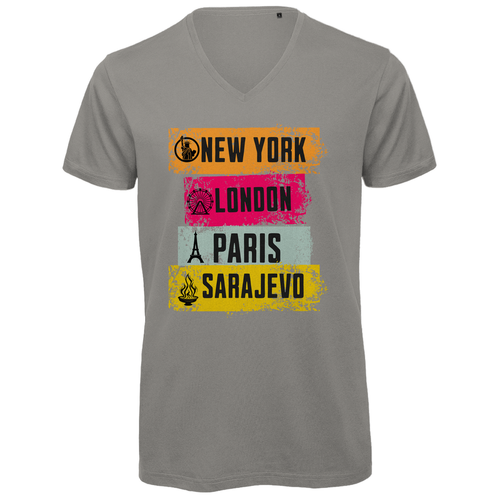 Metropole Herren Premium Bio V-Neck T-Shirt