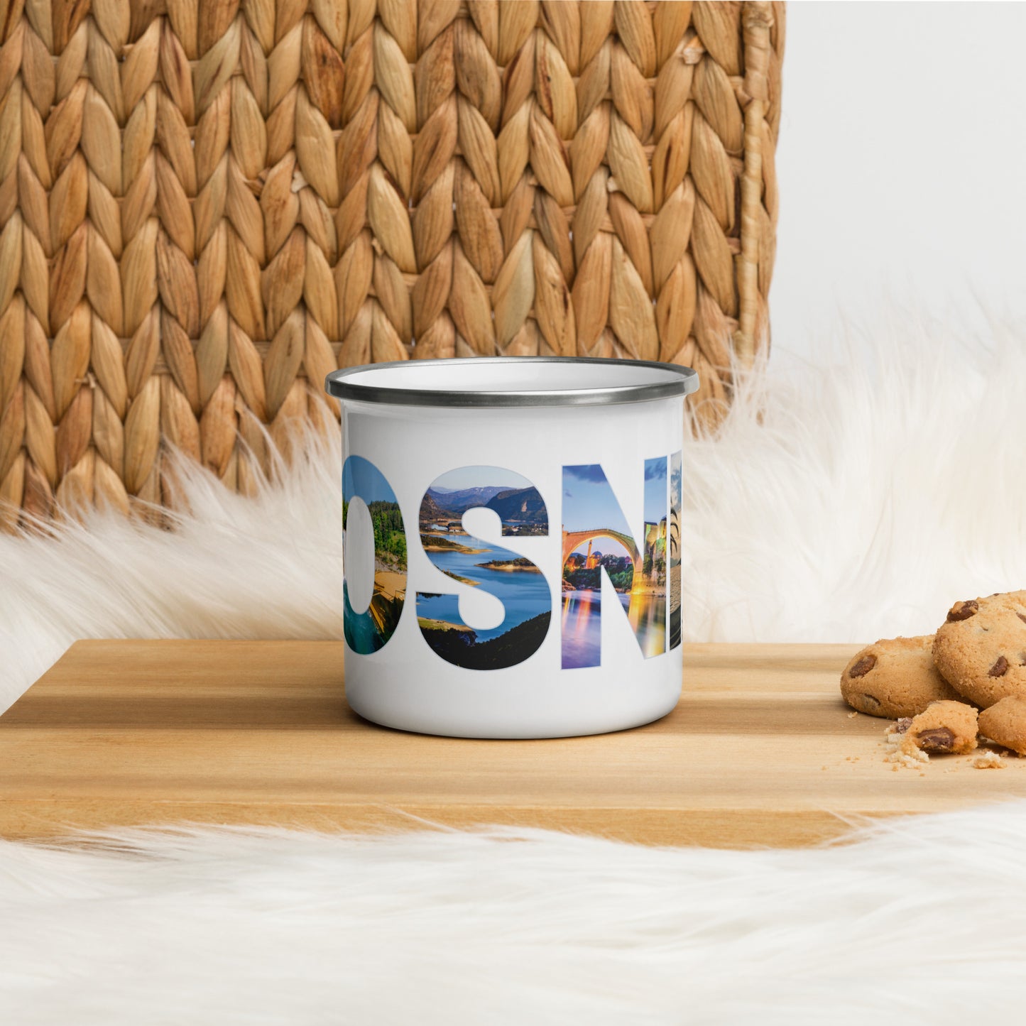 Bosnien Emaille Tee- und Kaffeebecher